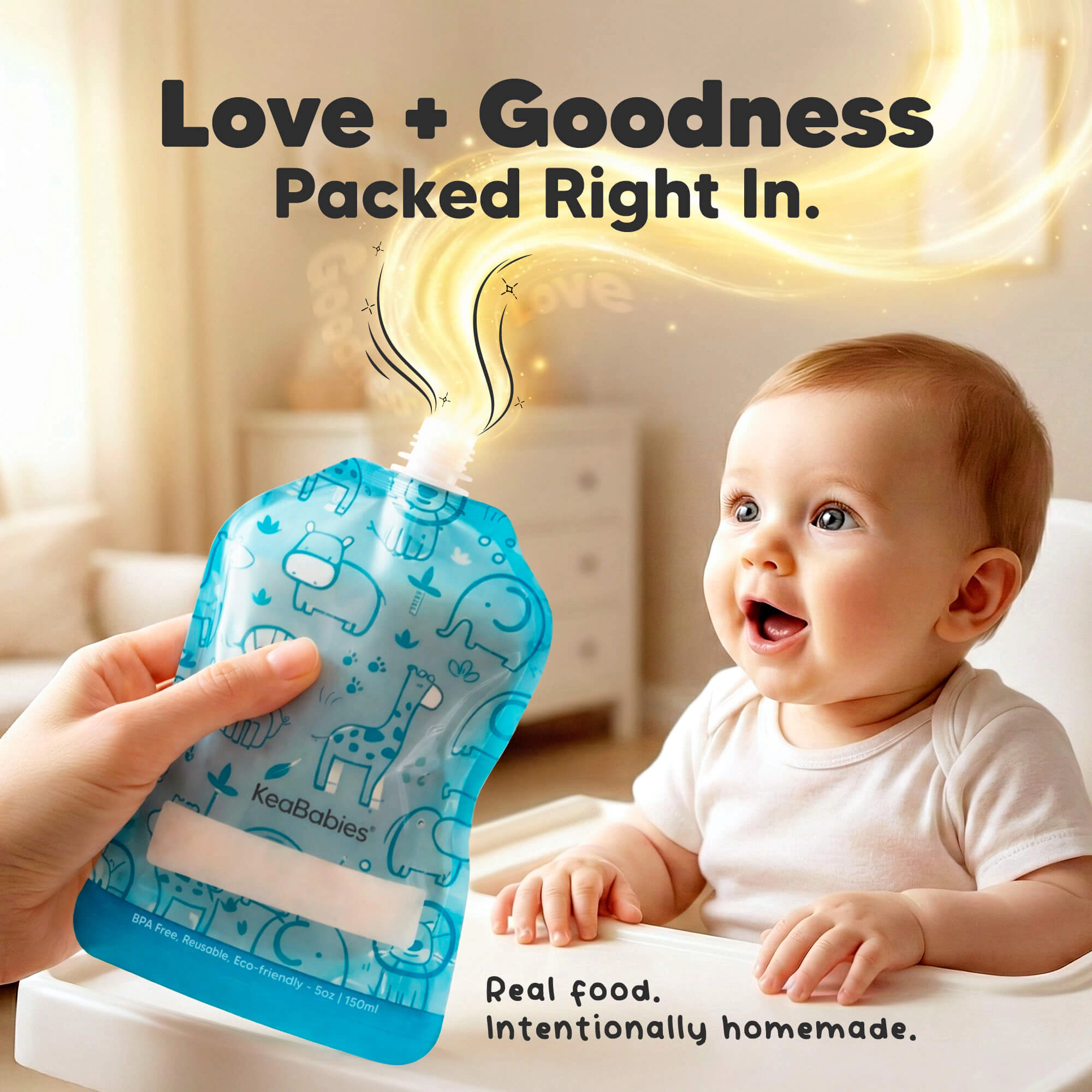 KeaBabies 12-Pack Prep Reusable Food Pouches for Toddler, Kids, Baby Boys, Girls