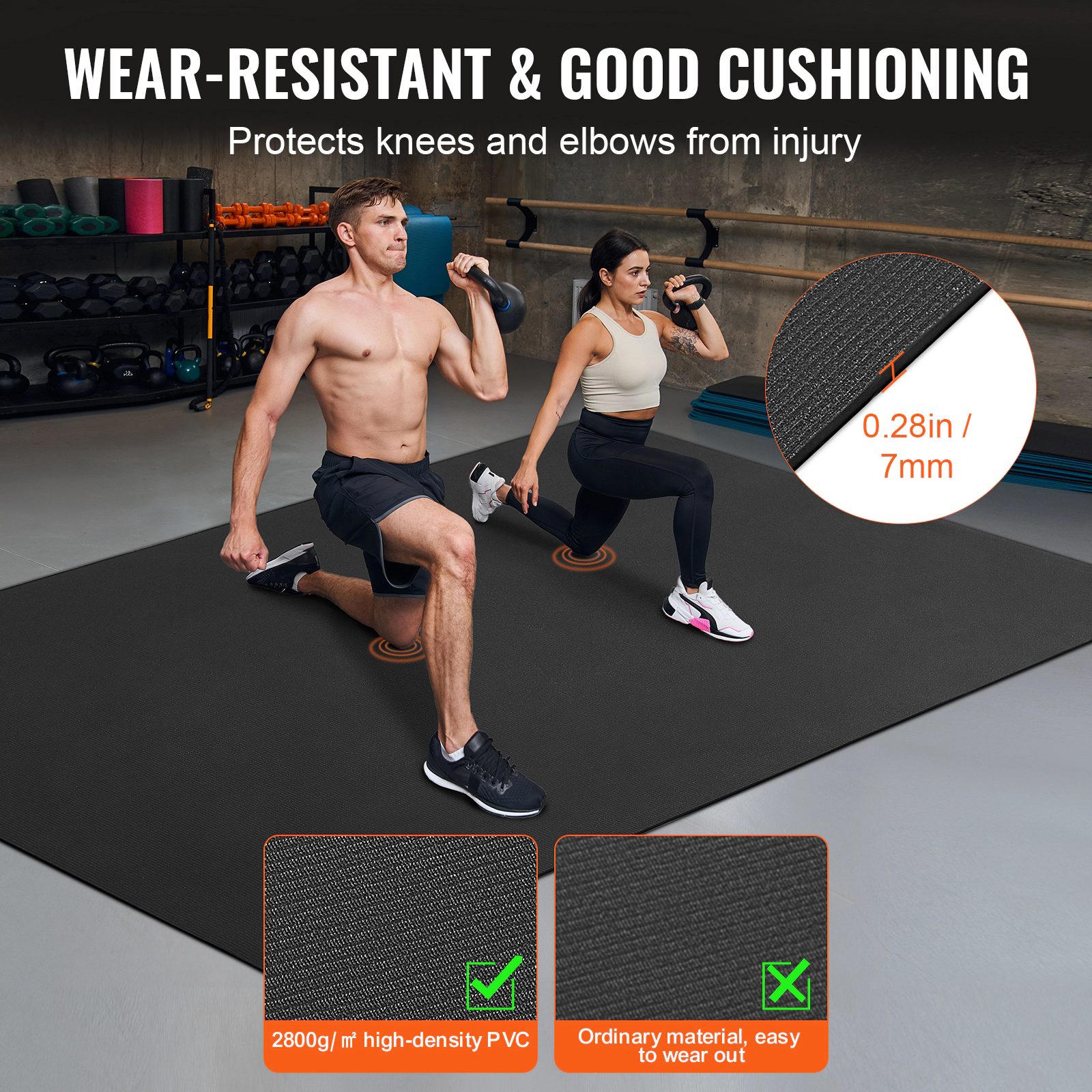 HONGGE Exercise Mat Non Slip High Density Premium Yoga Mat Exercise Yoga Mat for Men & Women Fitness & Exercise Mat