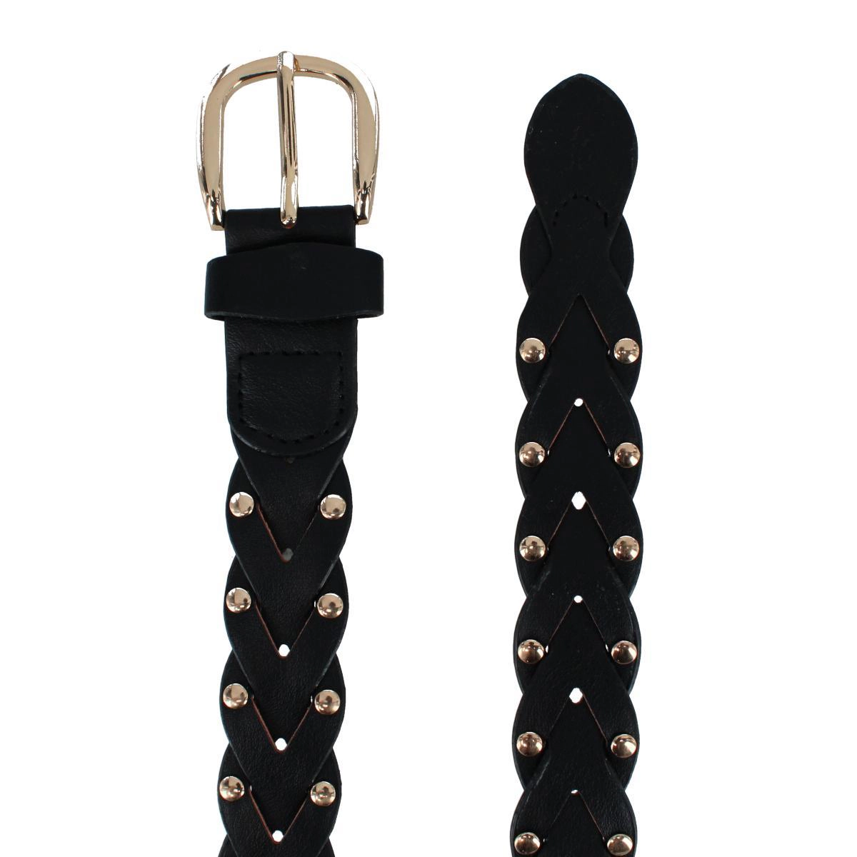 CTM Women's Braided Studded Dress Belt