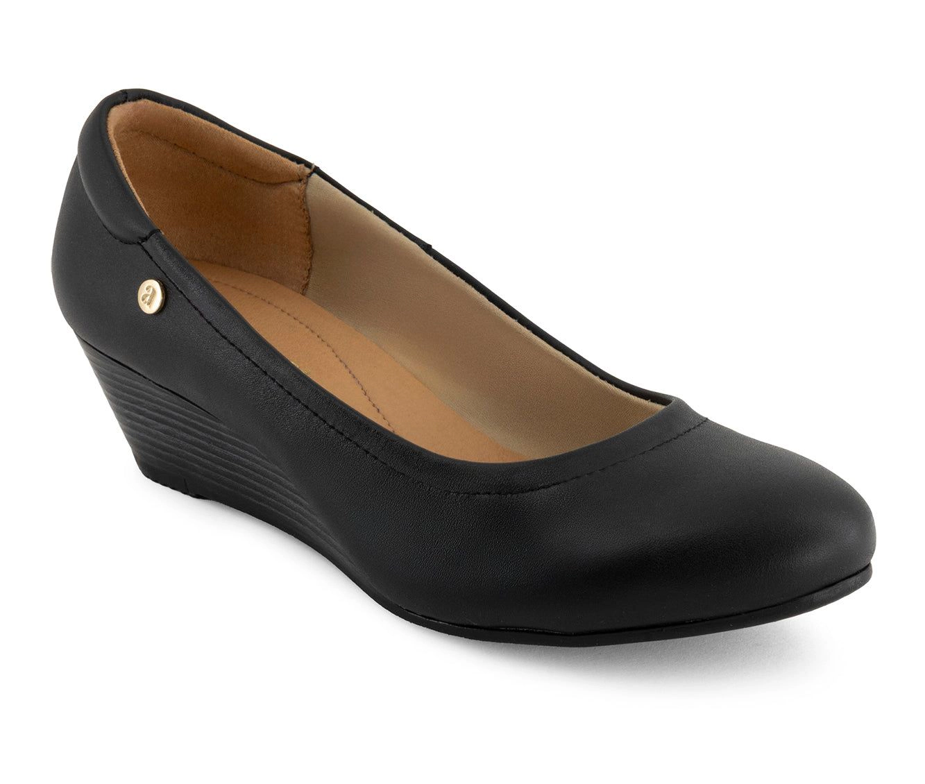 Andrea Womens Leather Wedge Loafers