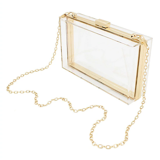 Fashnzfab Transparent Rectangle Clutch / Crossbody Bag