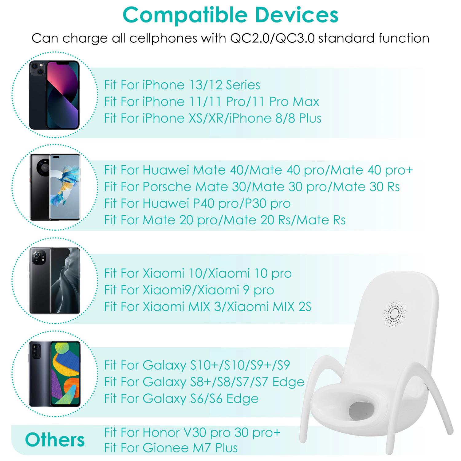 GBruno Wireless Charging Mini Chair Phone Stand