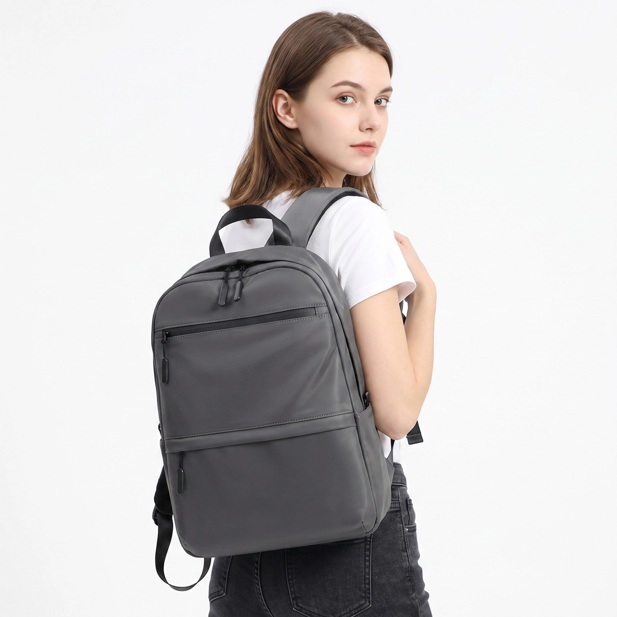 Alilang Women's Multi-Pocket Commuter Backpack with Padded Shoulder Straps, Front Zip Pockets and Top Handle