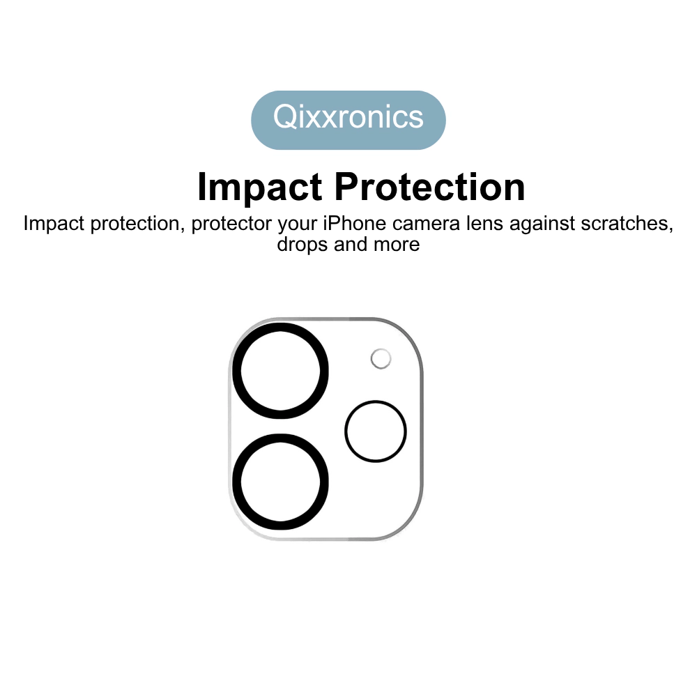 Qixxronics for iPhone 12 Mini Camera Lens Protector Tempered Glass Lens Cover Flim 2PCS