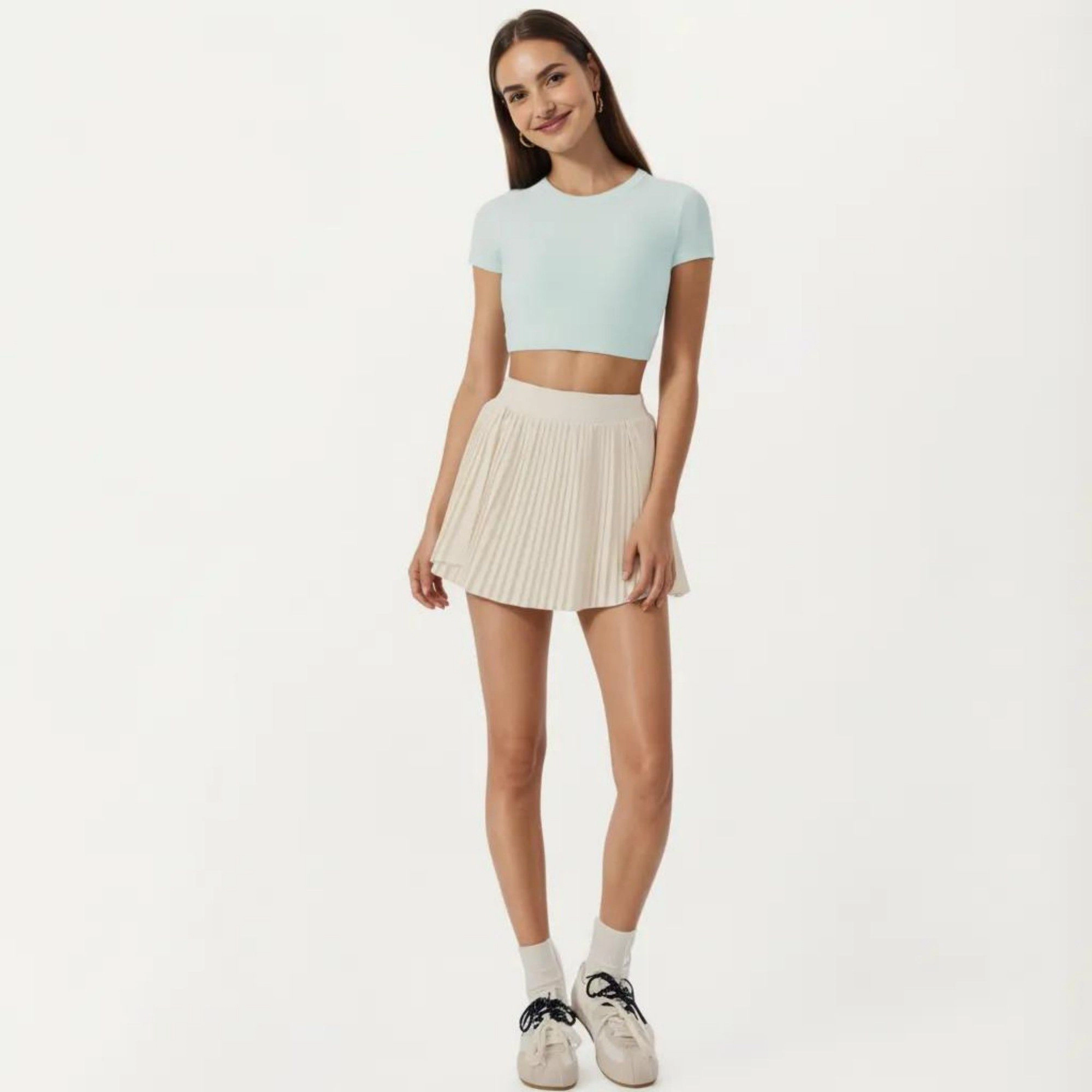 Anna-Kaci Women's Short Sleeve Cropped Top with Open Back Cutout and Stretch Fit