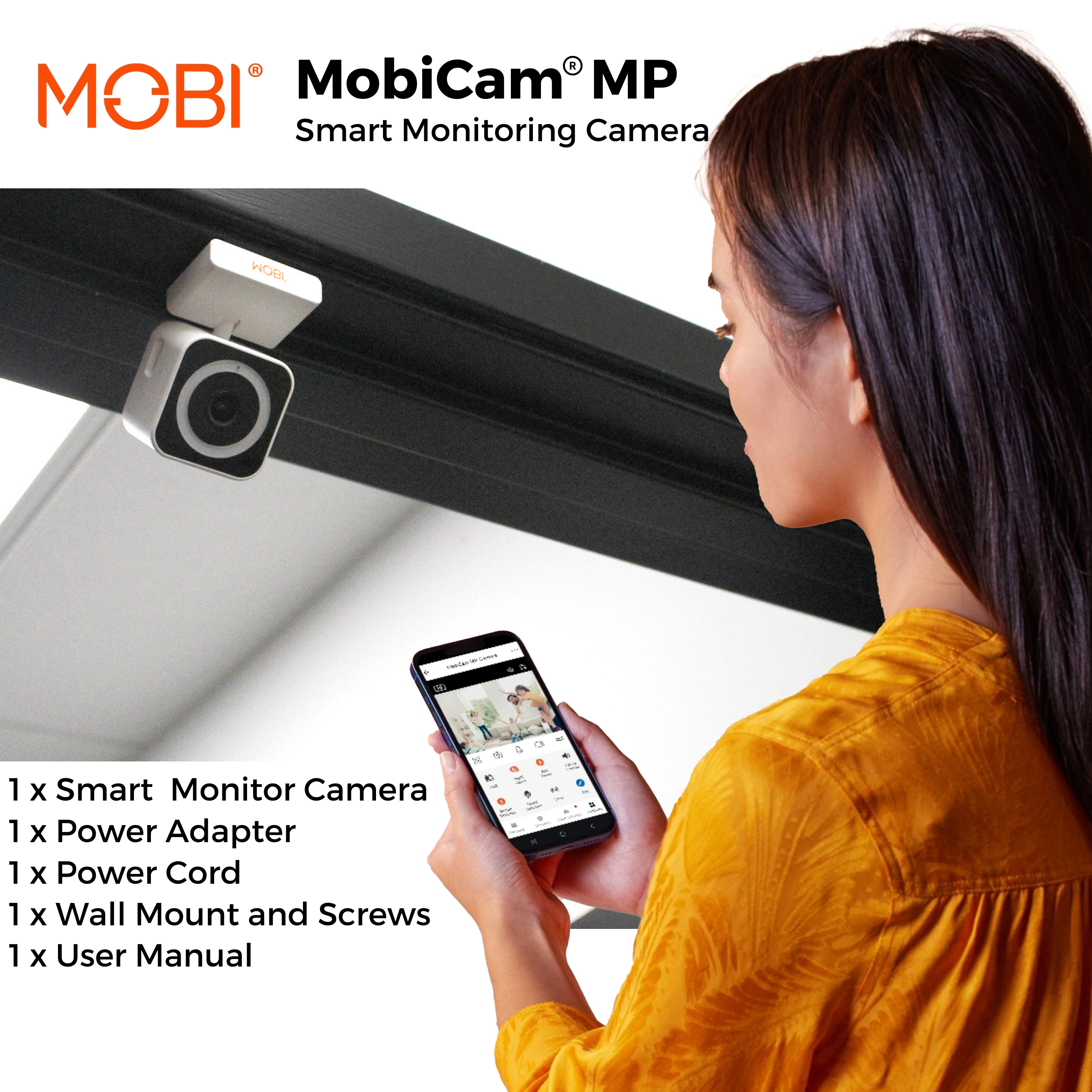 MobiCam MP Smart Home Monitor – 3MP 1080p, Dual Band Wi‑Fi