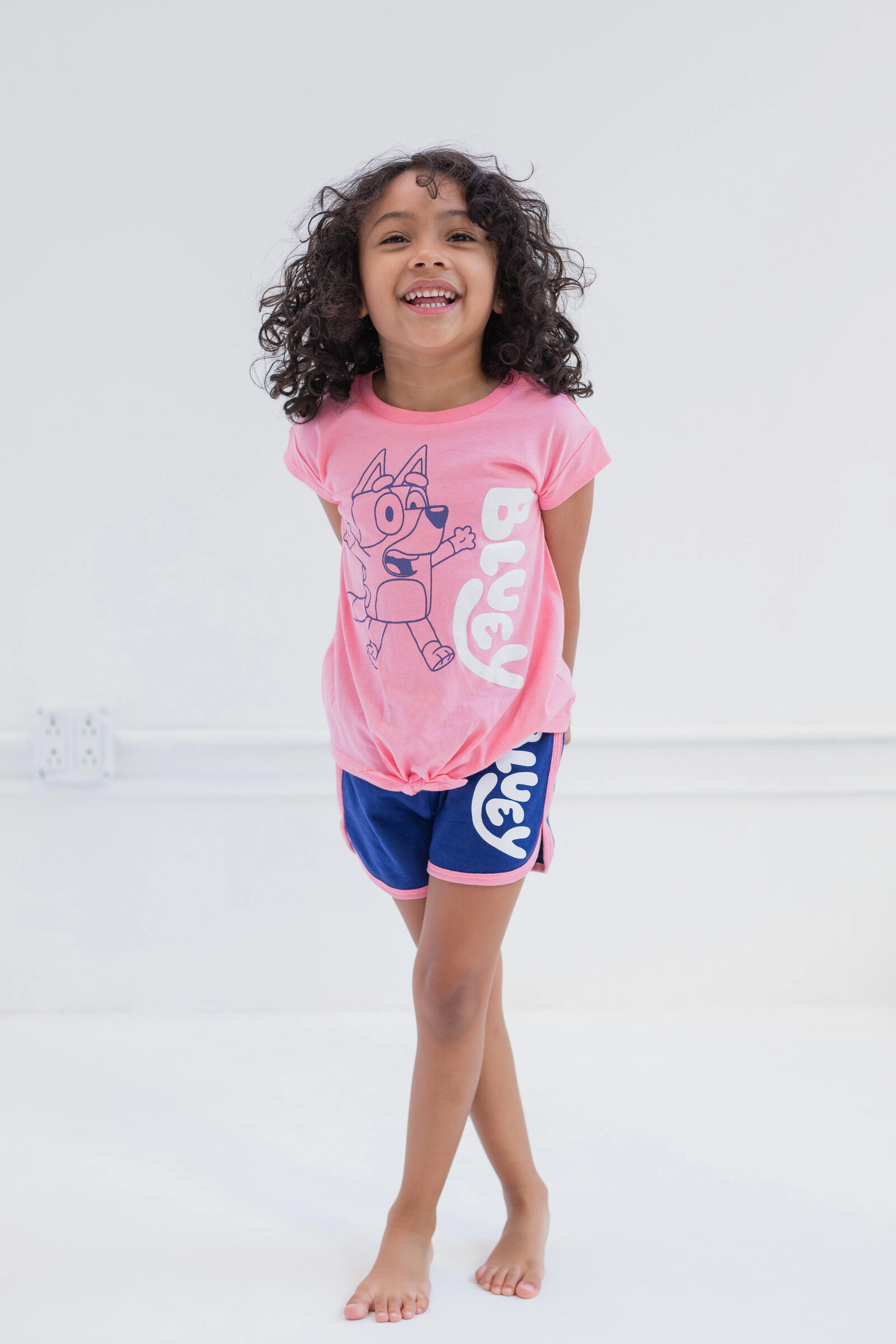 Bluey Girls' 2-Piece T-Shirt and Dolphin Shorts Set