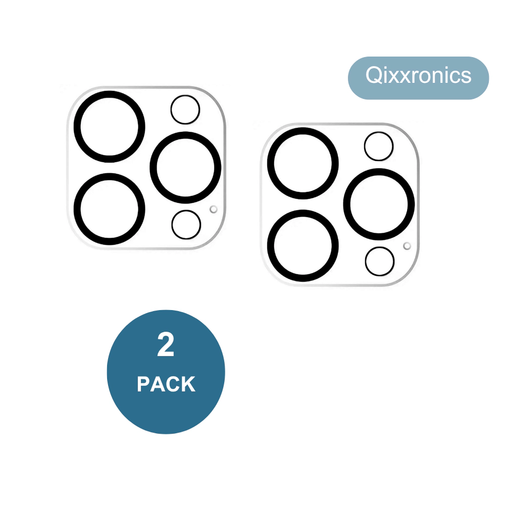 Qixxronics for iPhone 16 Pro Max Camera Lens Protector Tempered Glass 2-PACK