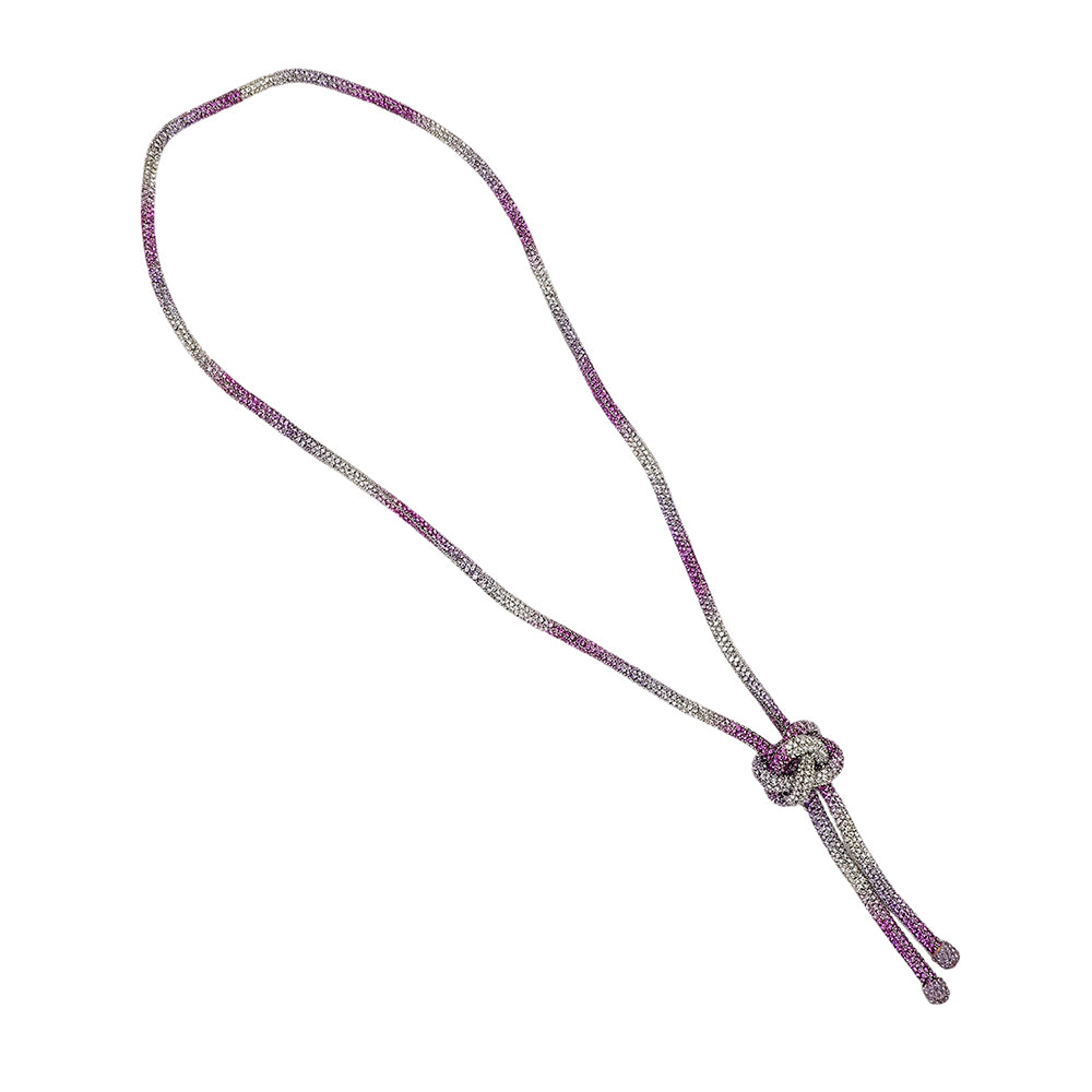 SOHI Women's Crystal Silver:amerthyst Purple the Jingle Sautoir Necklace