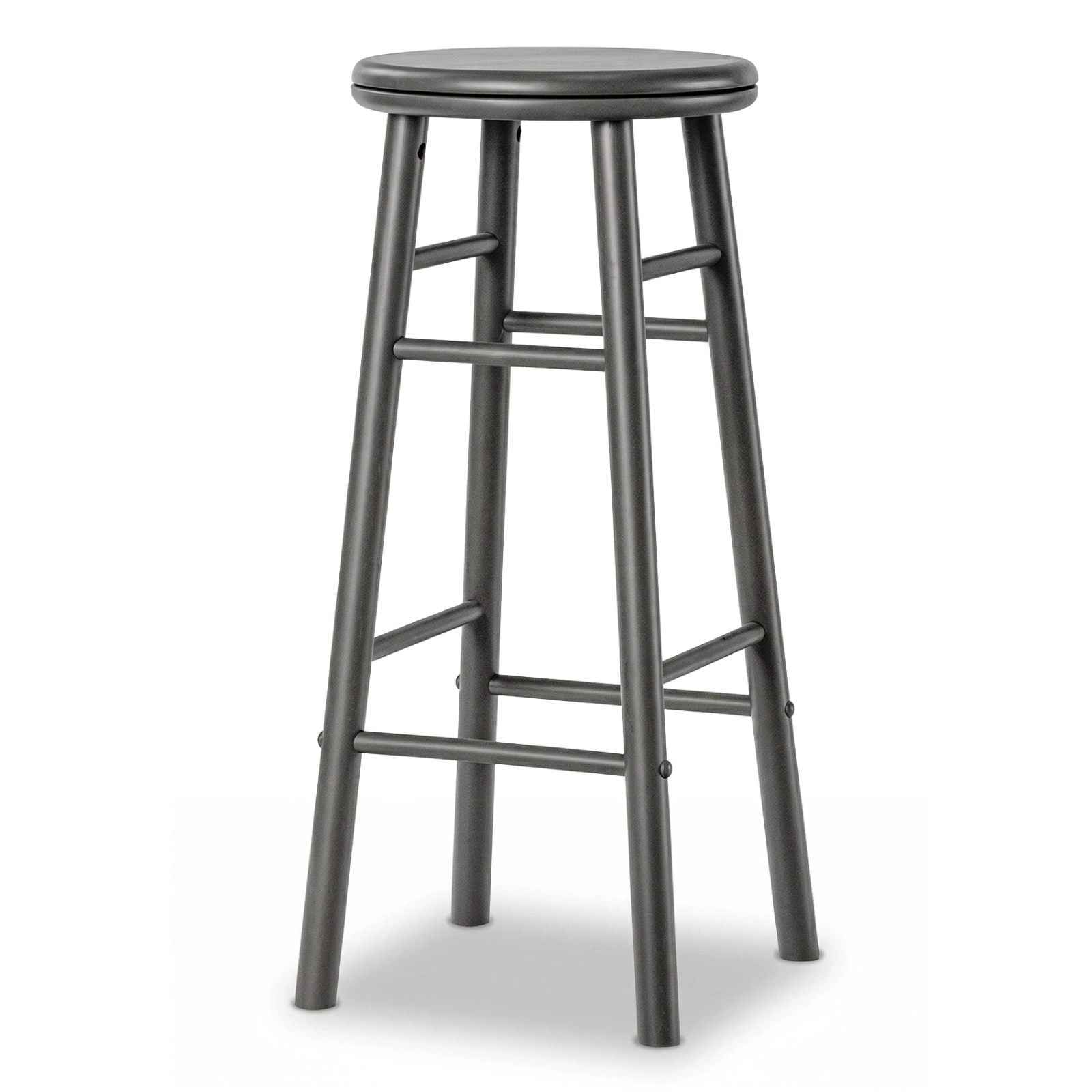 SUGIFT Swivel Bar Stools with 360° Swivel Seat Footrests and Crossbars 330-lb Capacity Natural Gray Walnut