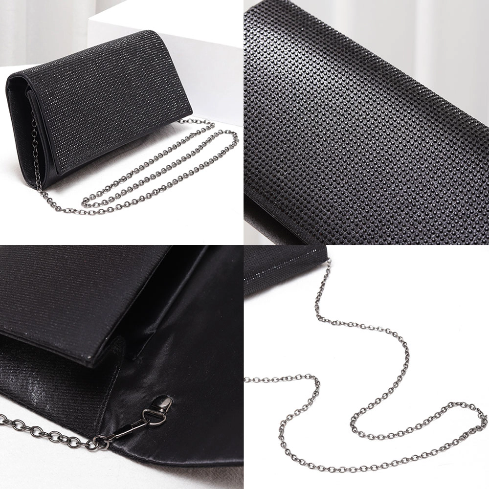 Fashnzfab Bling Solid Evening Clutch Crossbody Bag