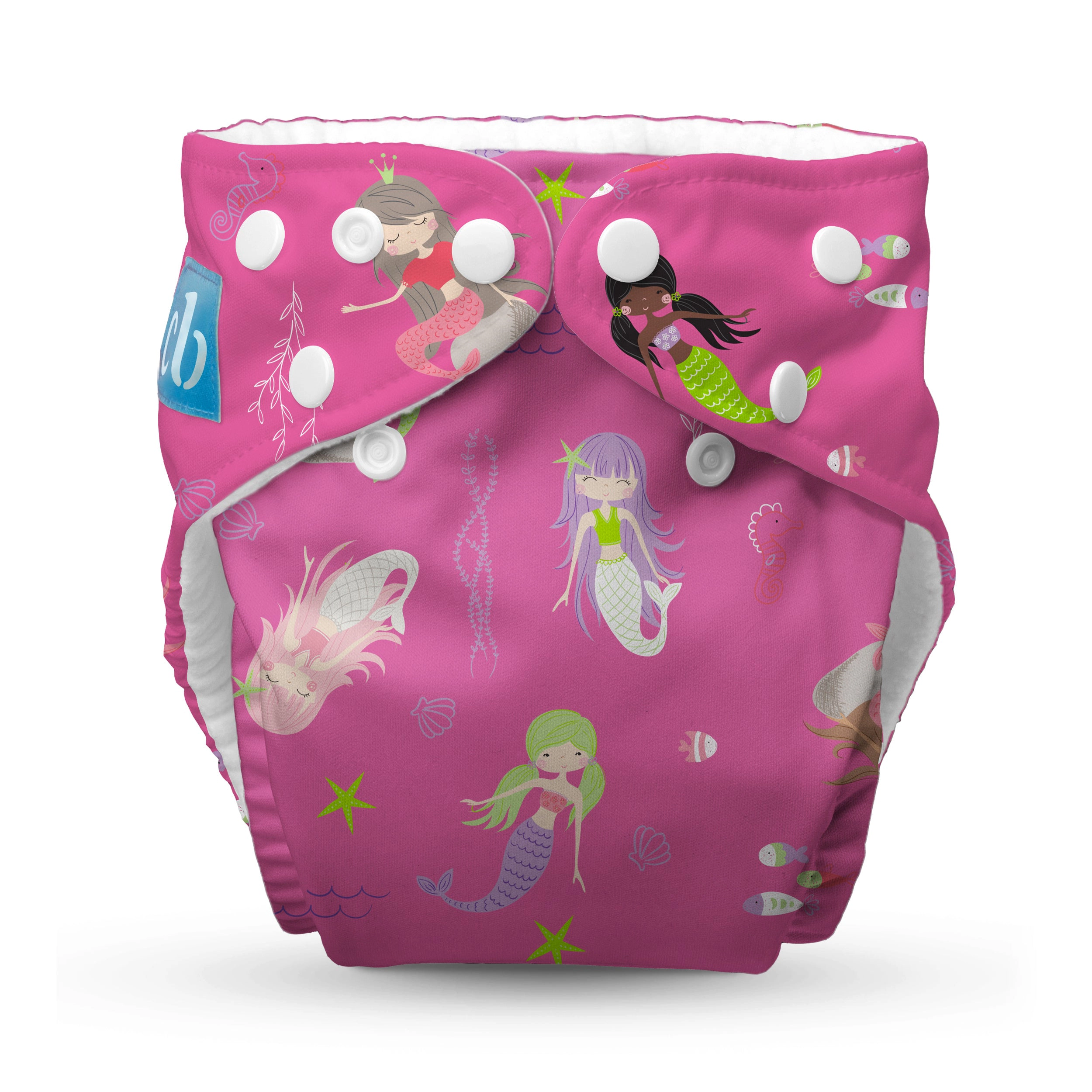 Charlie Banana One-Size Reusable Cloth Diaper with Fleece Lining - Mermaid Zoe