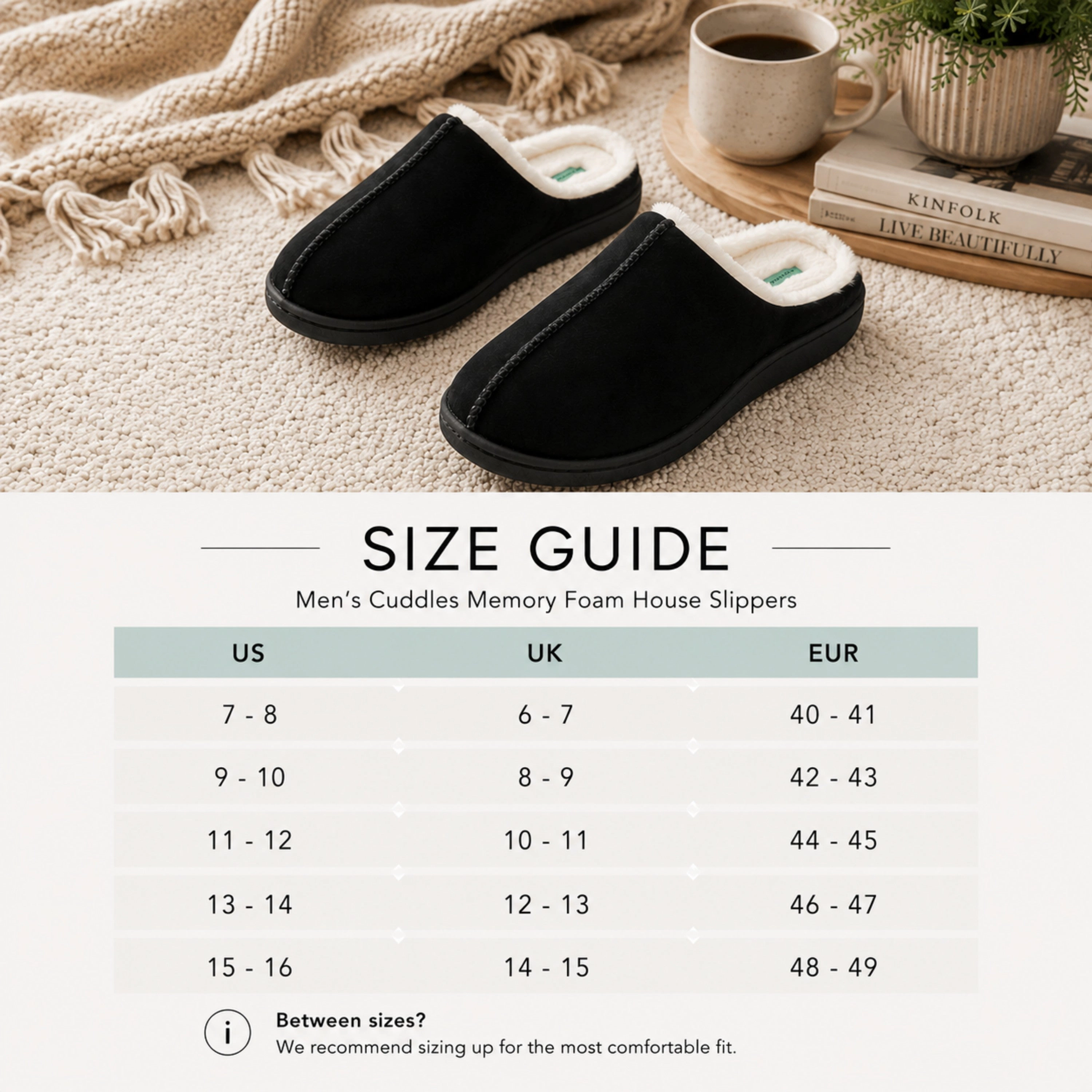 Mio Marino Men's Cuddles Memory Foam Faux Suede House Slippers