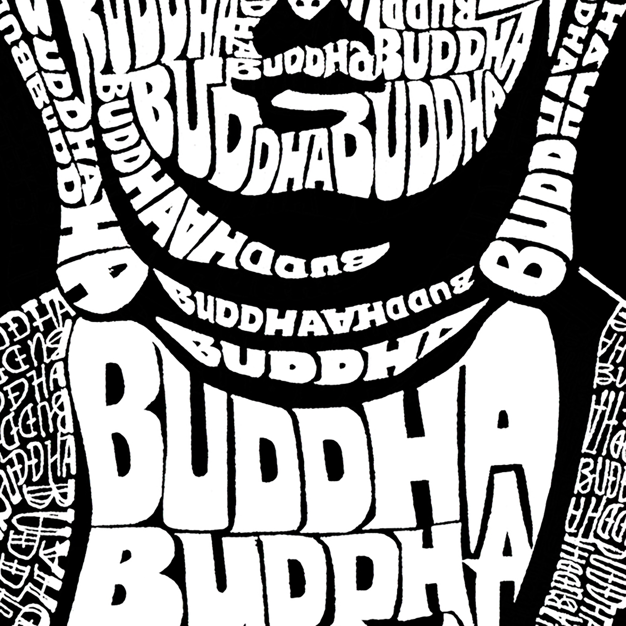 LA Pop Art Men's Buddha Word T-Shirt - 100% Cotton, Regular Fit, Crew Neck, Short Sleeve