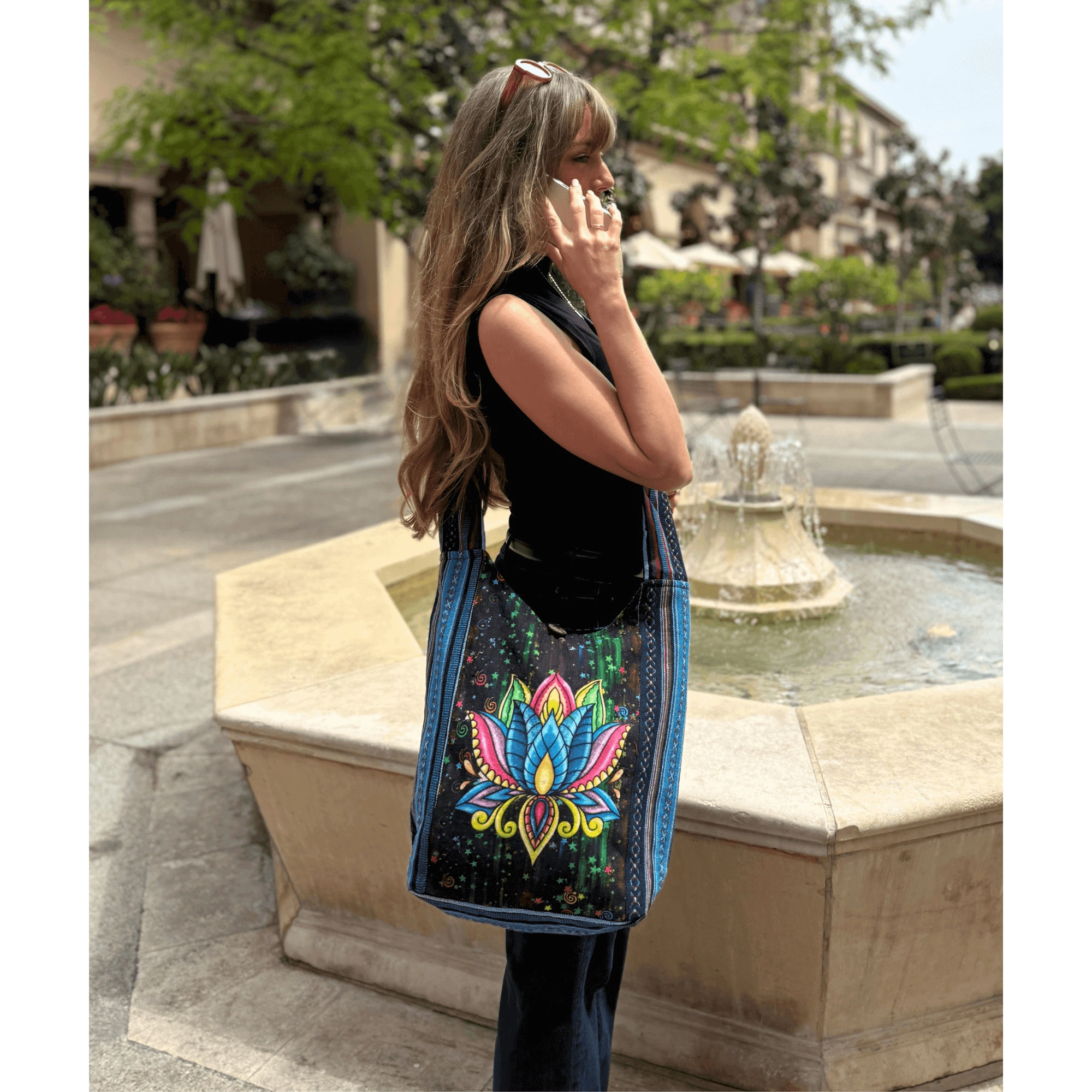 Kathmandu Collection Womens Lotus Handmade Hobo Bag