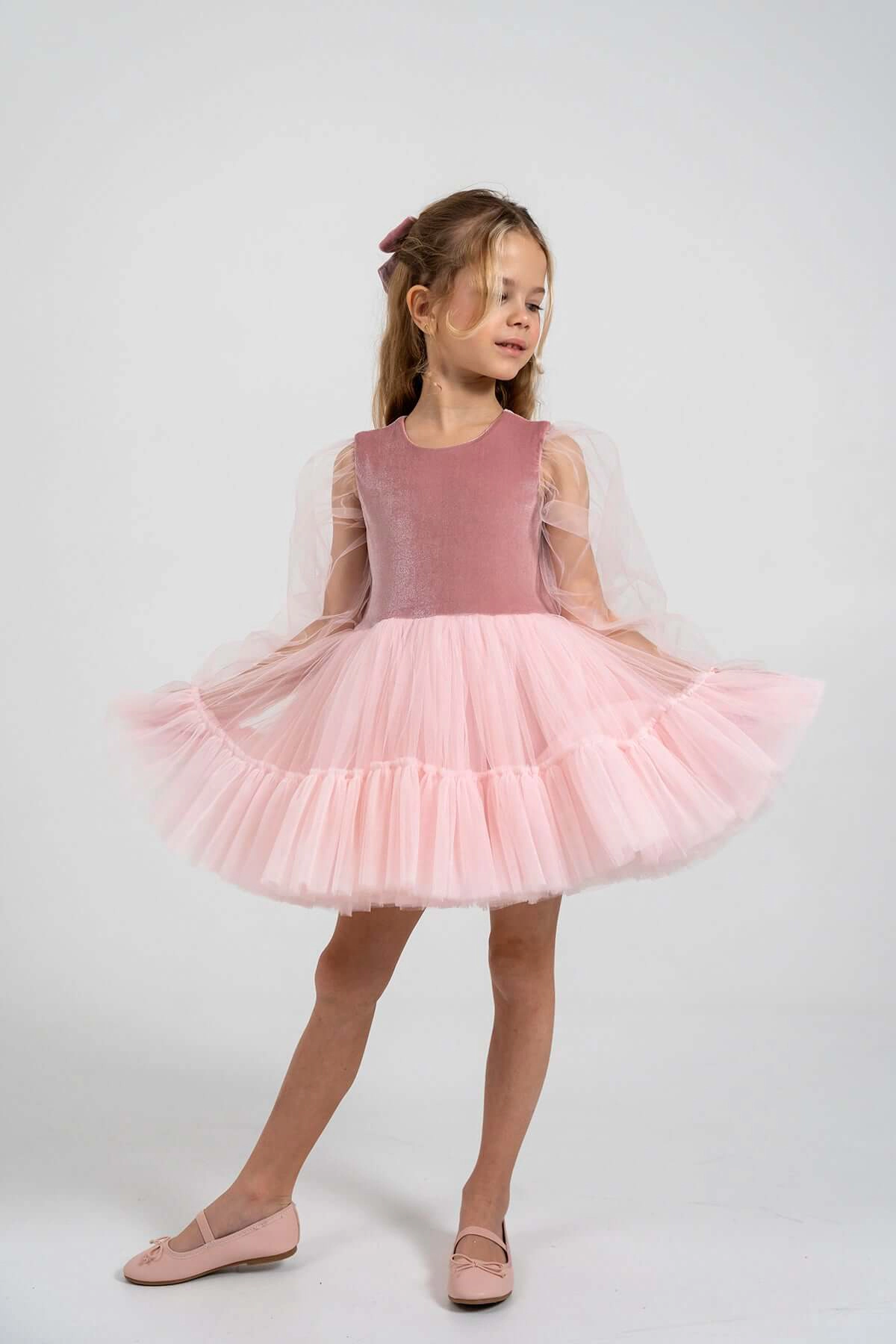 Mini Celebrities Girls Velvet Balloon Tutu Dress