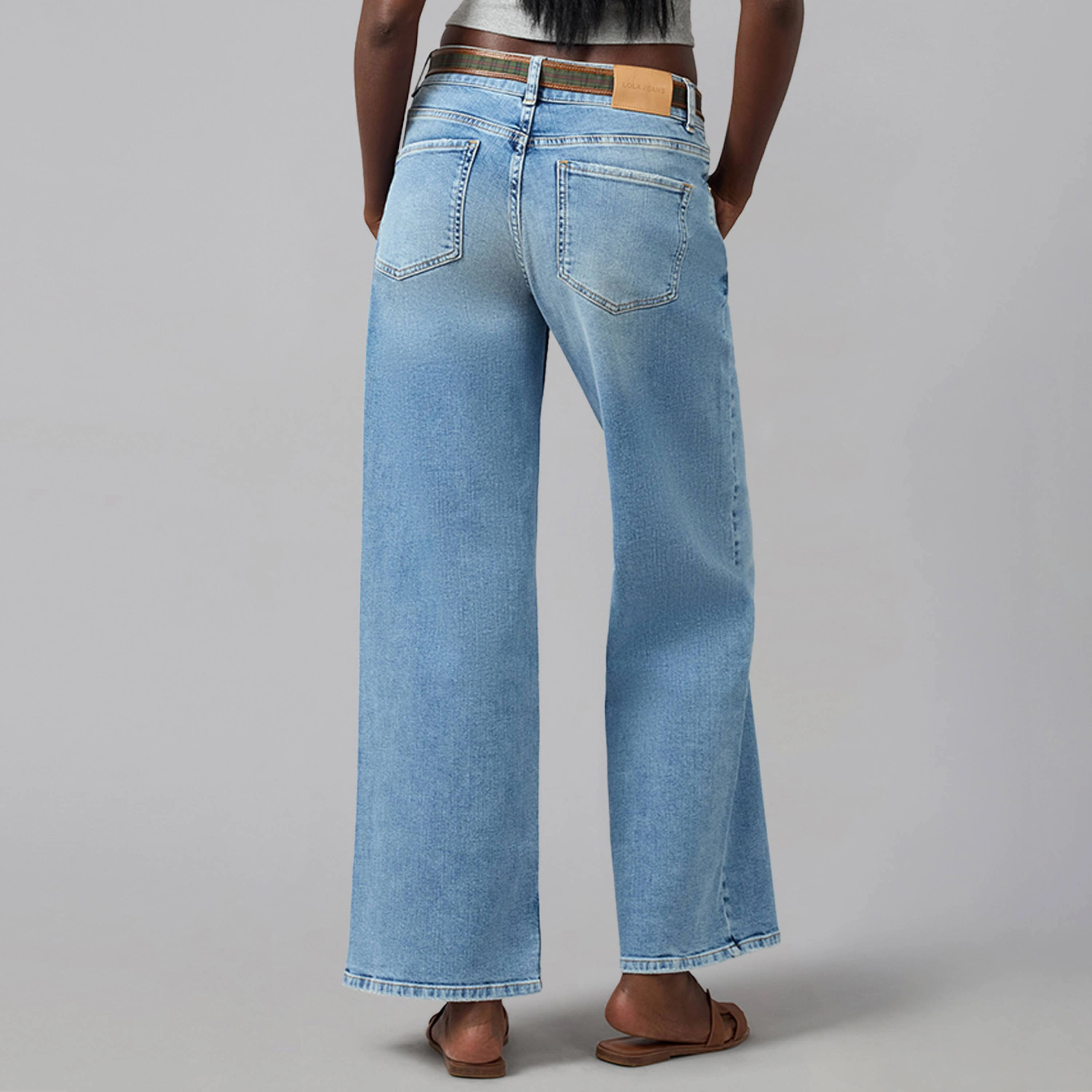 Lola Denim Womens Miro Mid Rise Comfort Straight Jeans