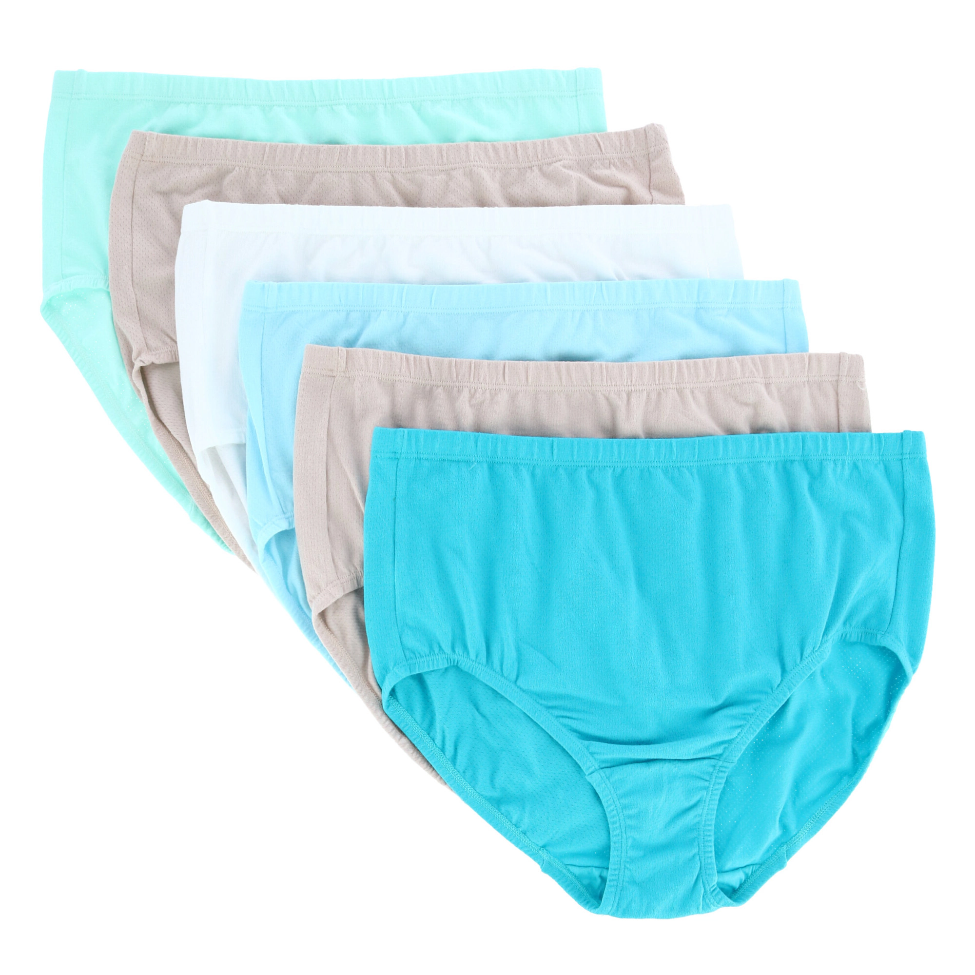 Fruit of the Loom Women's Plus Cotton-Mesh Brief Underwear (6 Pack)