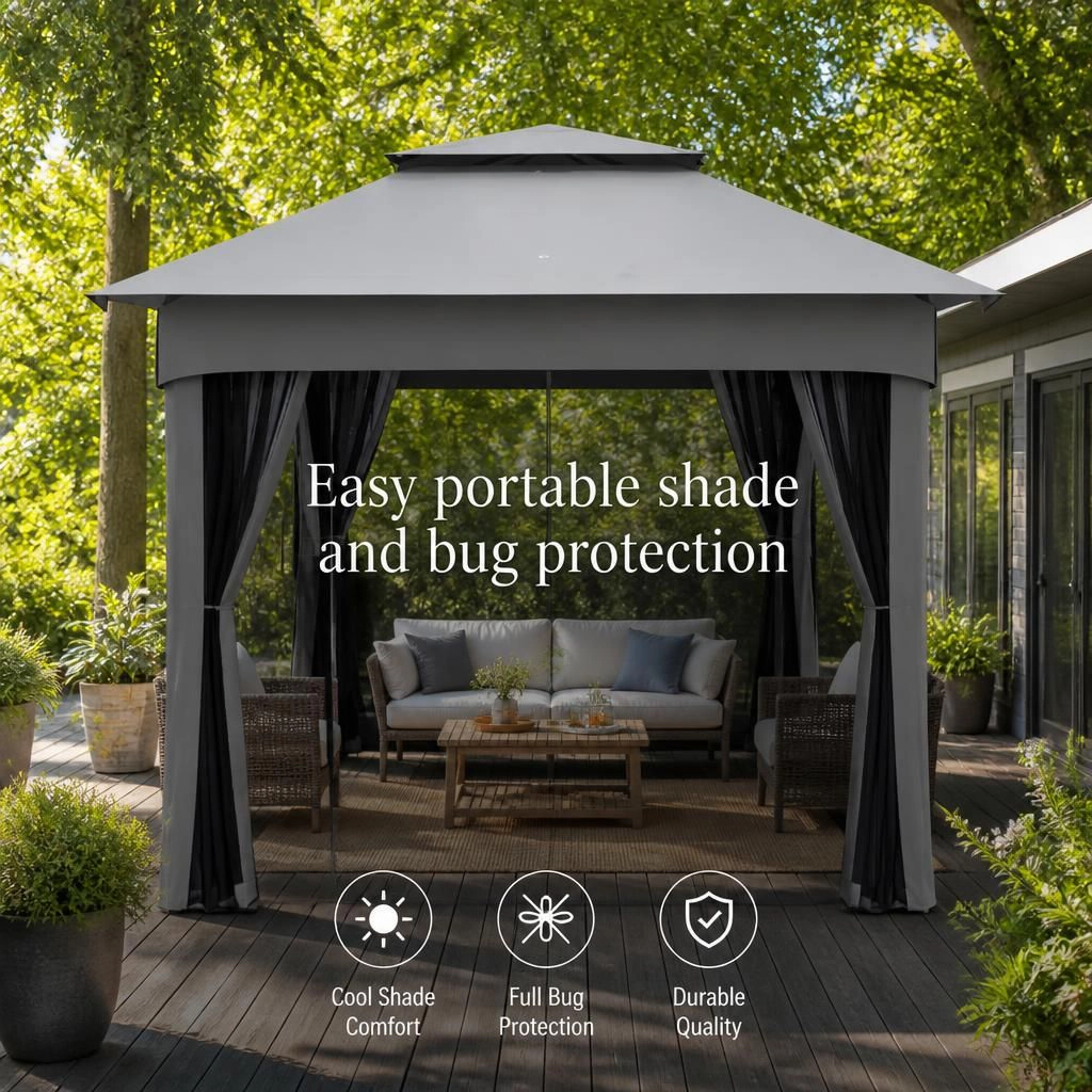 WOW PIONEER Square Outdoor Shade Gazebo