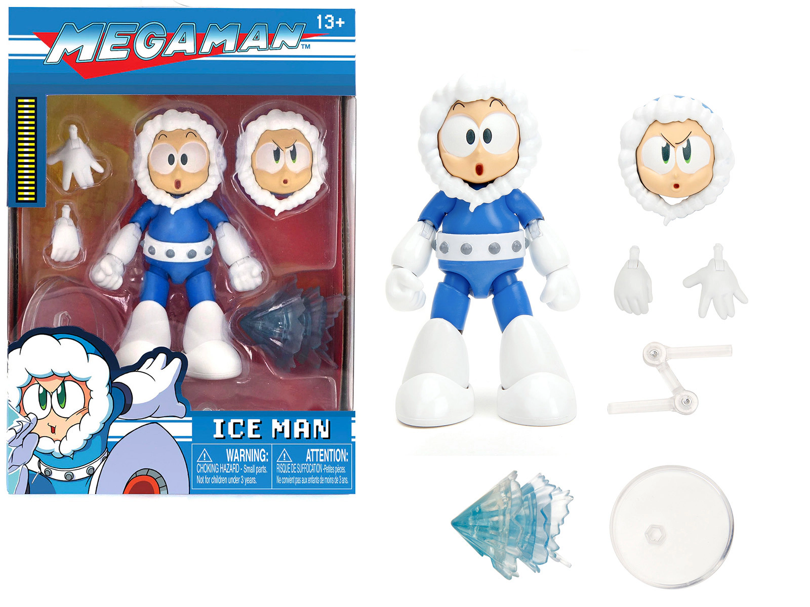 Jada Ice Man 4" Moveable Figure with Accessories and Alternate Head and Hands "Mega Man" (1987) Video Game model by Jada
