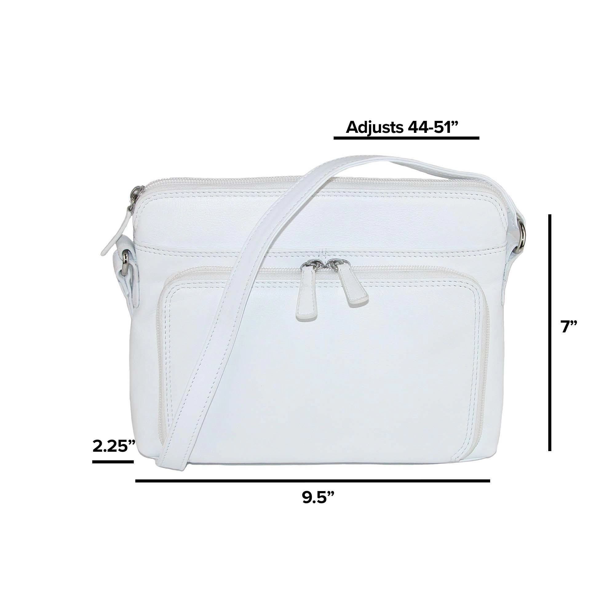 CTM Women's Leather Shoulder Bag Purse with Side Organizer