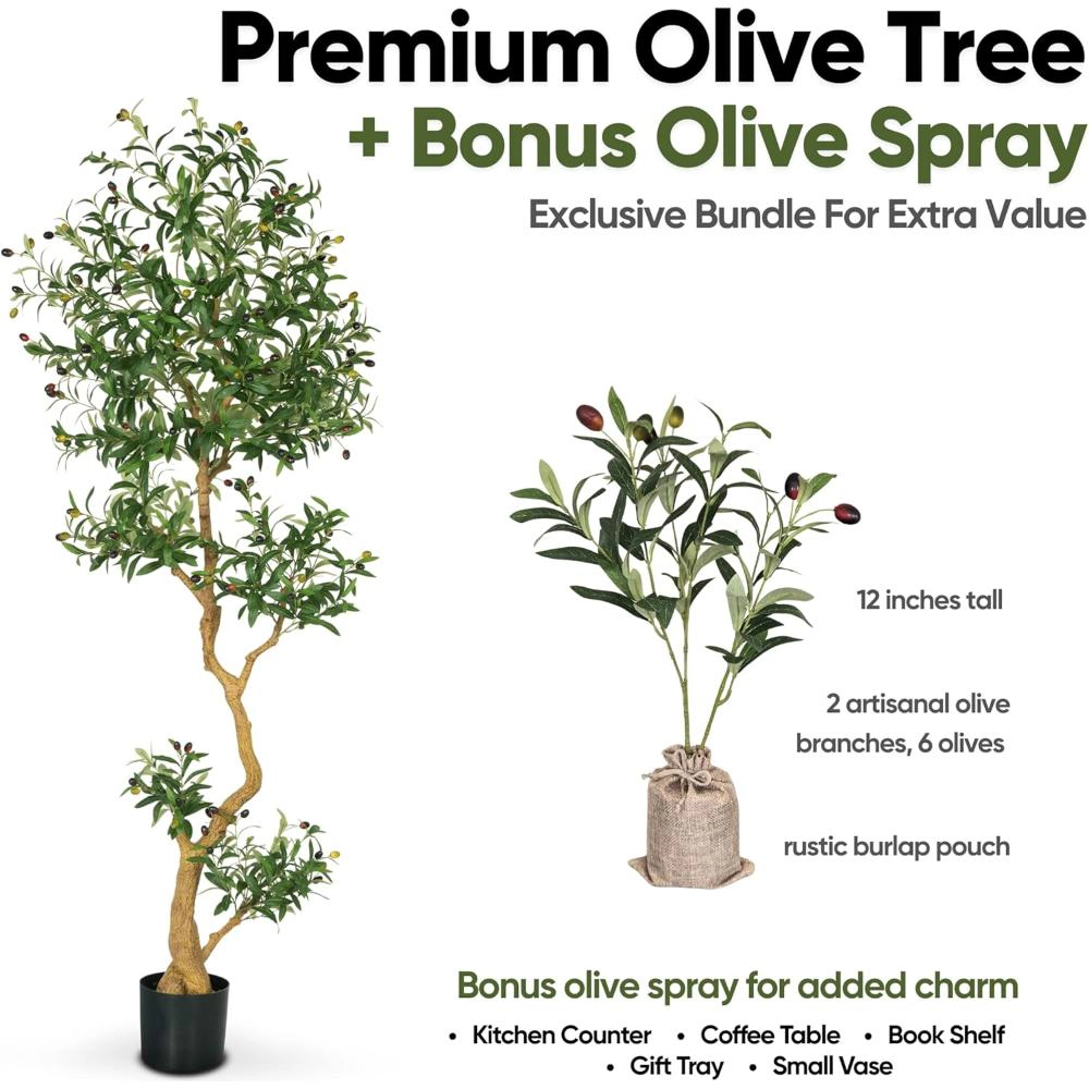 Majestic Crafters Tall Faux Olive Tree Home Decor