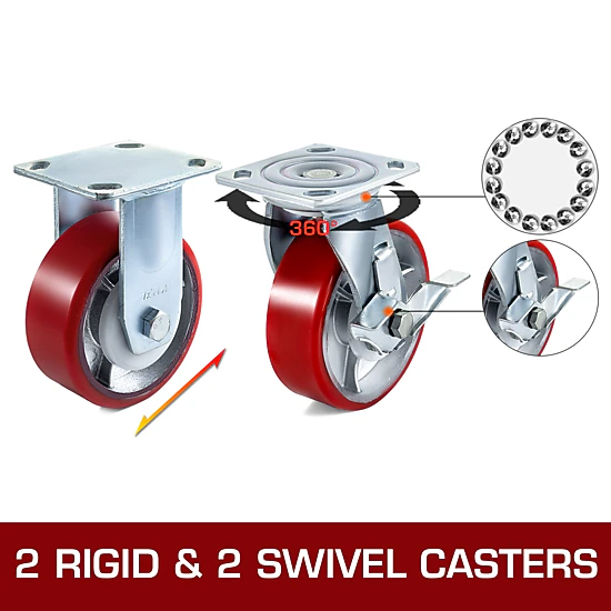 HONGGE Caster Wheels Swivel Plate Casters with Wheels Per Caster Wheels