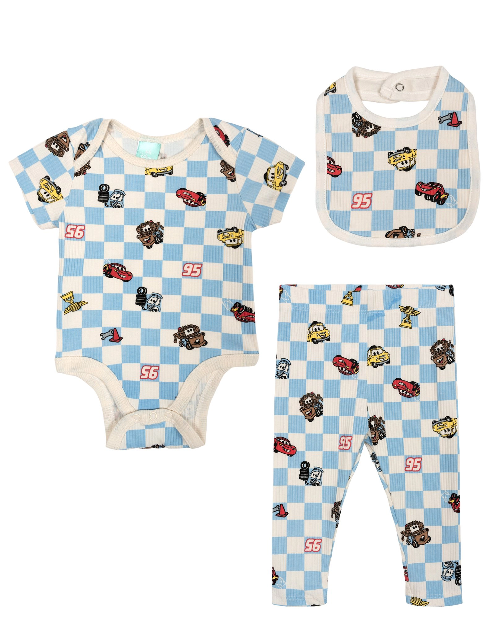 Disney Baby Boys' Bodysuit Pants and Bib Set