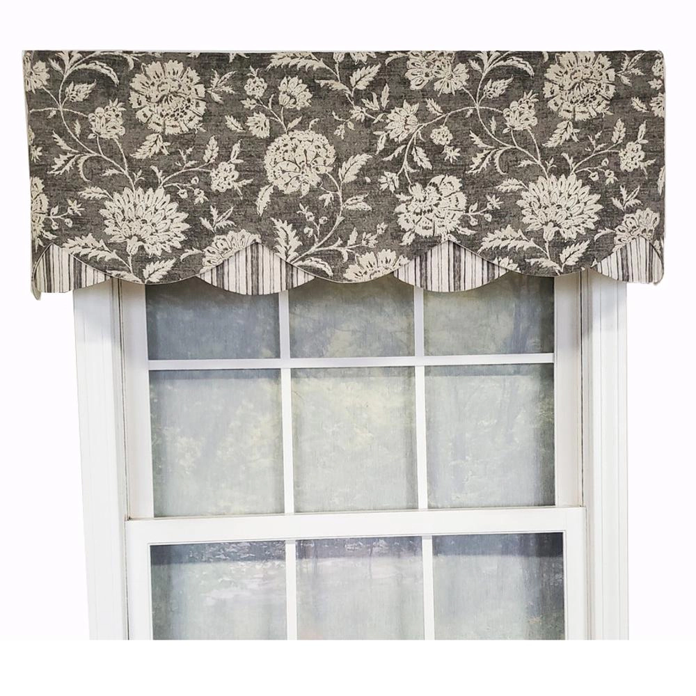 RLF Home Luxurious Modern Design Classic Basanti Petticoat Style Window Valance 50" x 15" Metal
