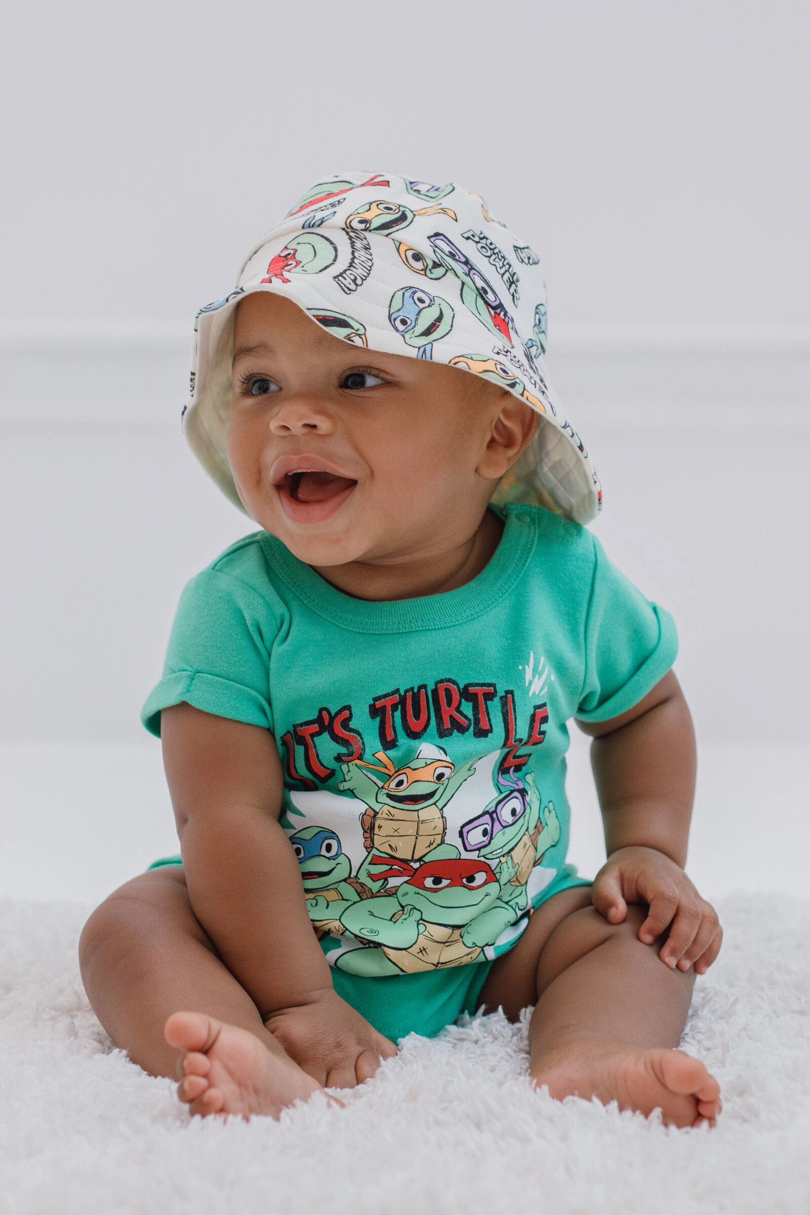Teenage Mutant Ninja Turtles Baby Boys' 2-Piece Romper and Sunhat Set