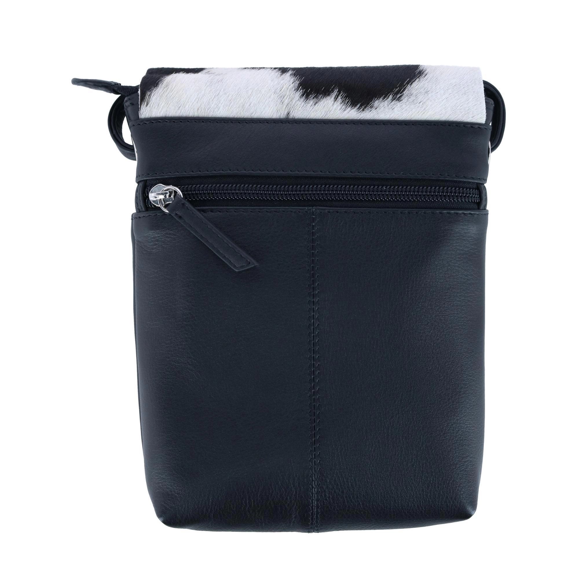 CTM Women's Western Leather Cow Print Crossbody Purse