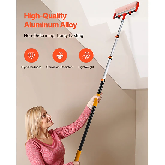 HONGGE Telescopic Extension Pole Multi-Purpose Extendable Pole Sturdy Aluminum Alloy Paint Pole Extension with