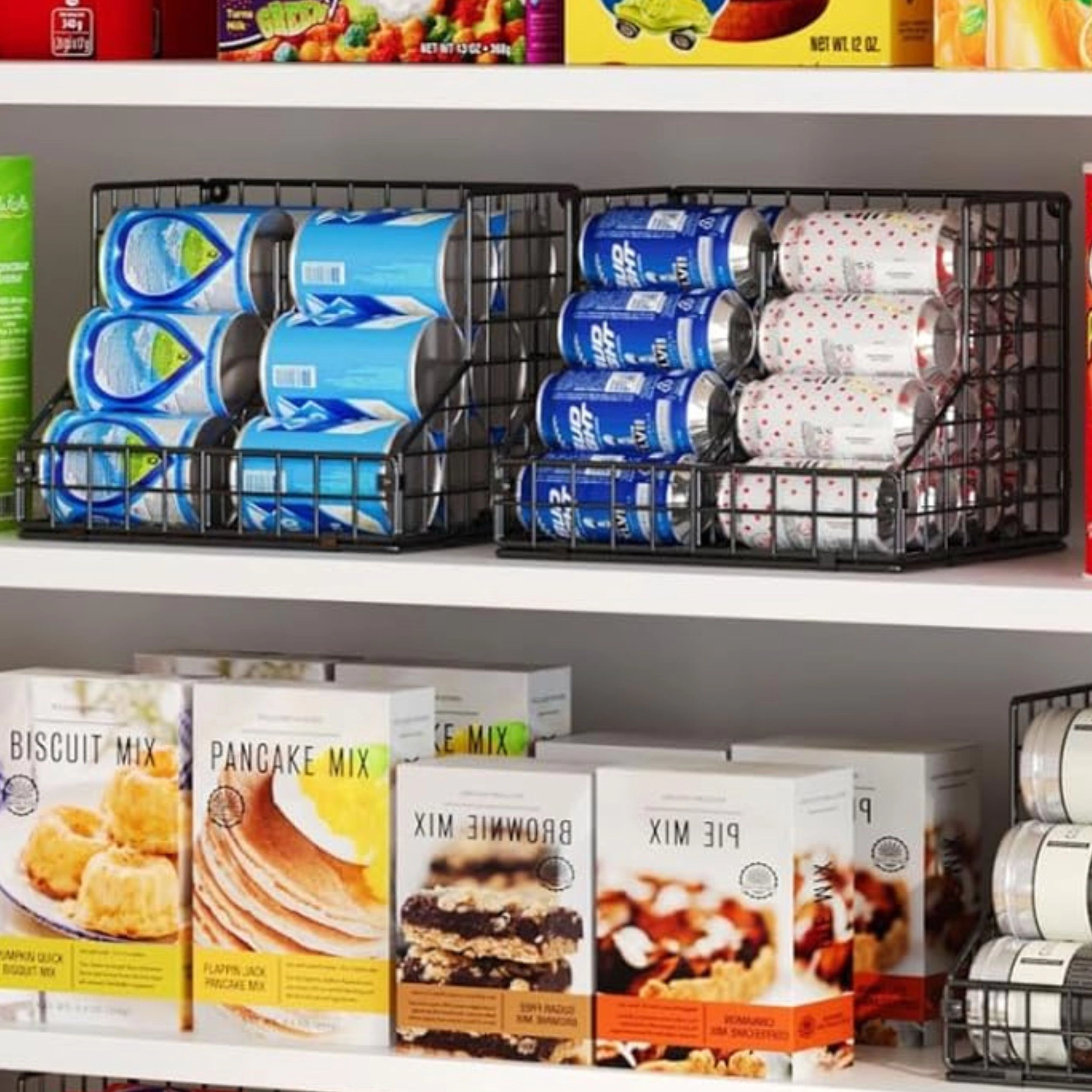Stock Preferred Stackable Metal Can Organizer with Adjustable Dividers