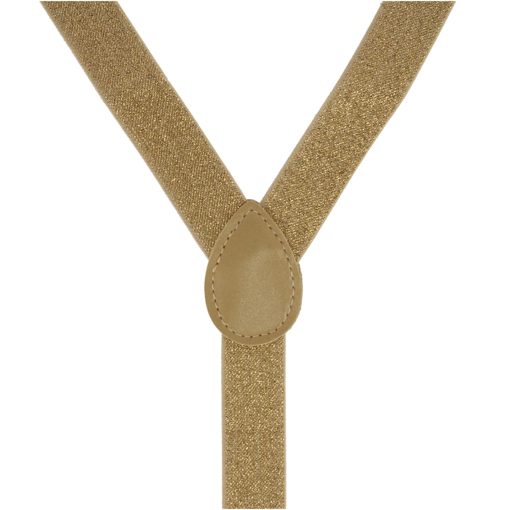 CTM Glitter Gold Bow Tie and Suspender Set