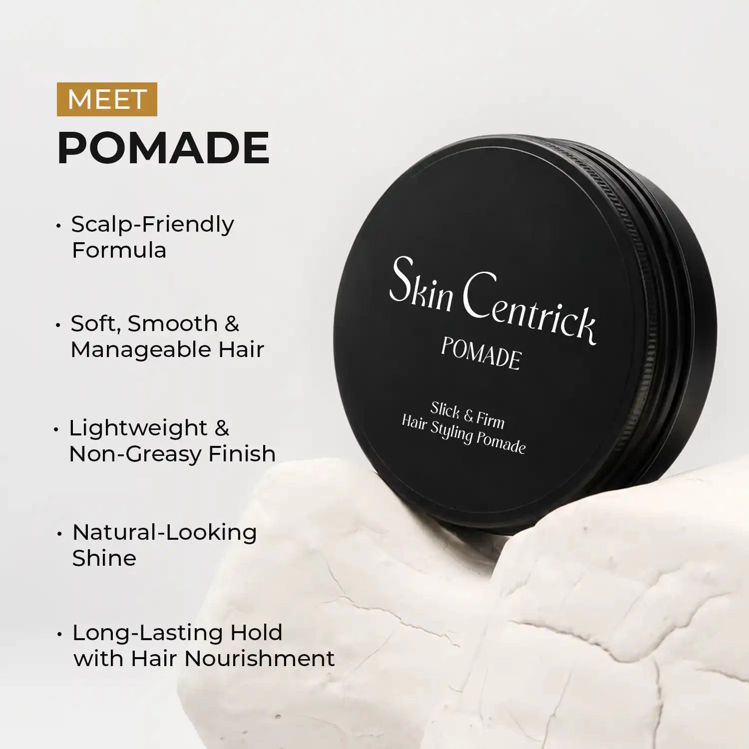 Skin Centrick | Hair Pomade | Strong Hold Styling | Argan Oil | Frizz Control | 95 ml