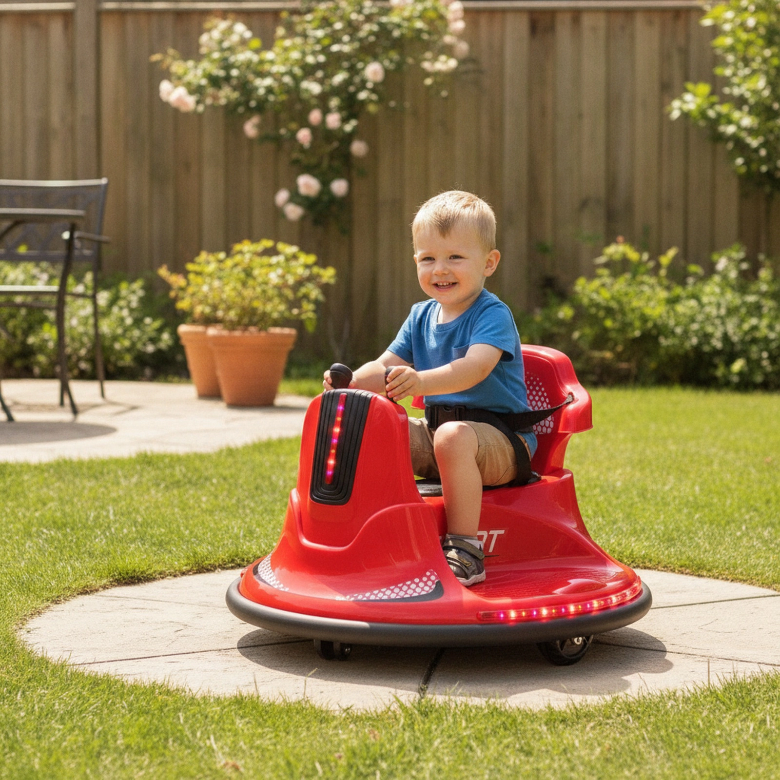12V Kids Bumper Car with Parent Remote Soft Bumper Ring and 360-Degree Spin for Ages 37-95 Months Electric Ride On Toy