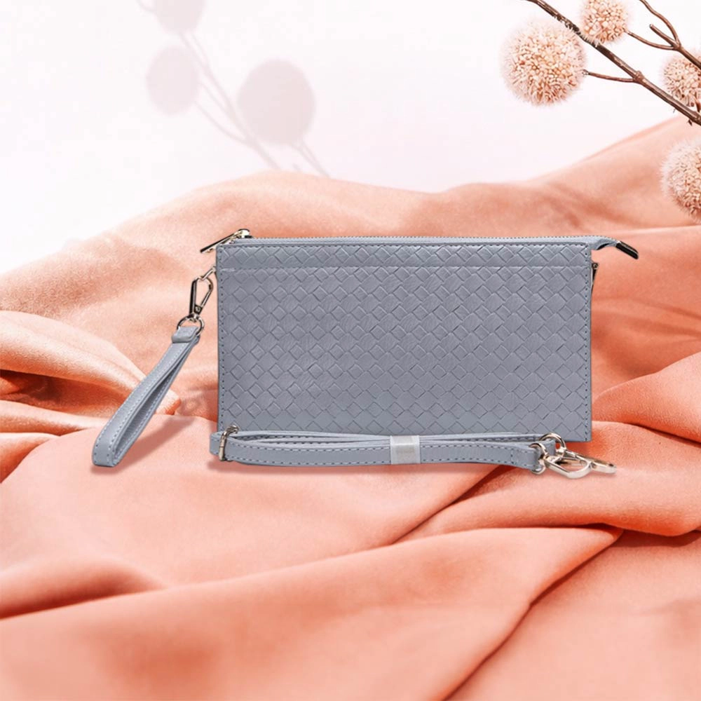 Fashnzfab Textured Faux Leather Slim Wallet Crossbody Bag