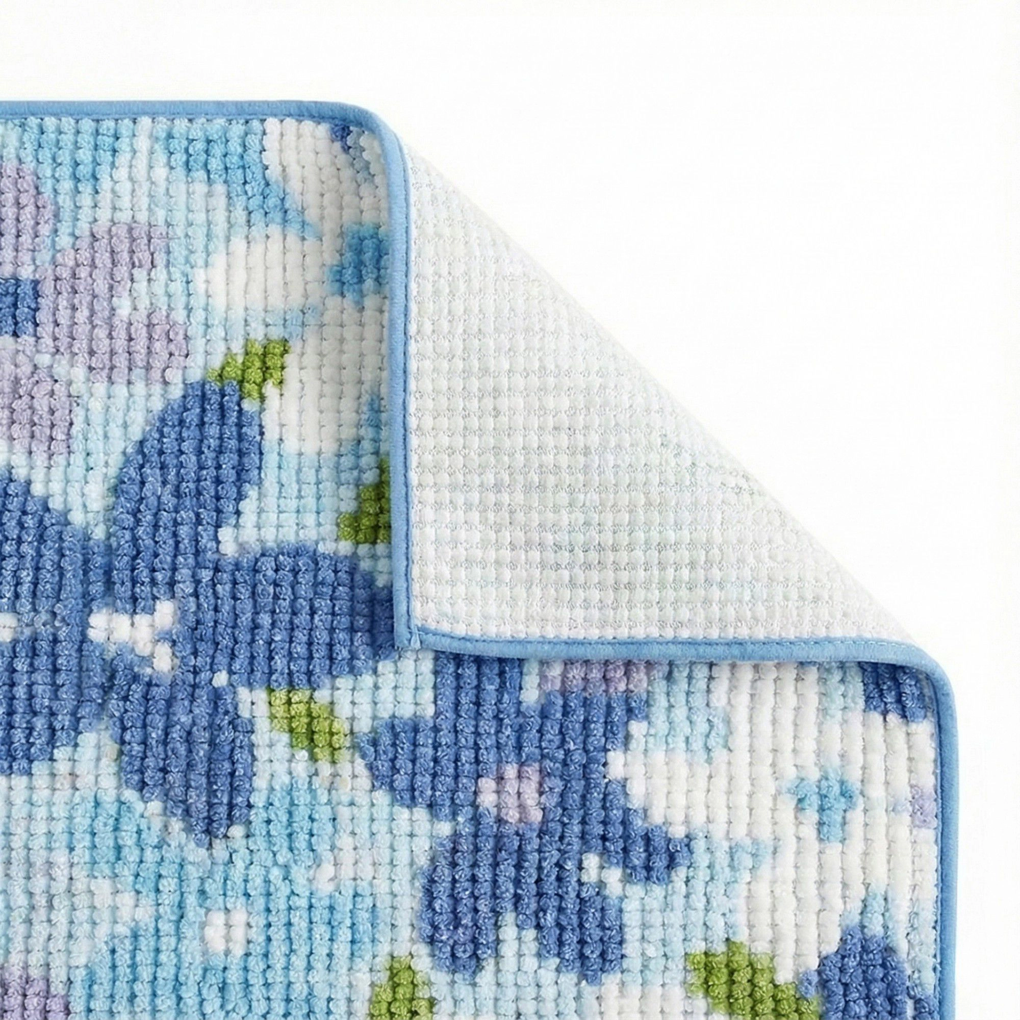 Alilang Unisex Plush Absorbent Bathroom Floor Mat with Floral Pattern Soft Textured Bath Rug for Tub Shower and Sink Are