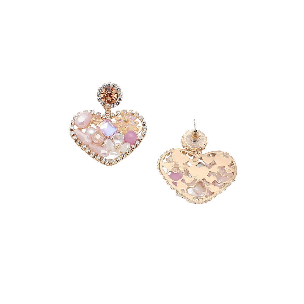 SOHI Women's Hearts Drop Earrings