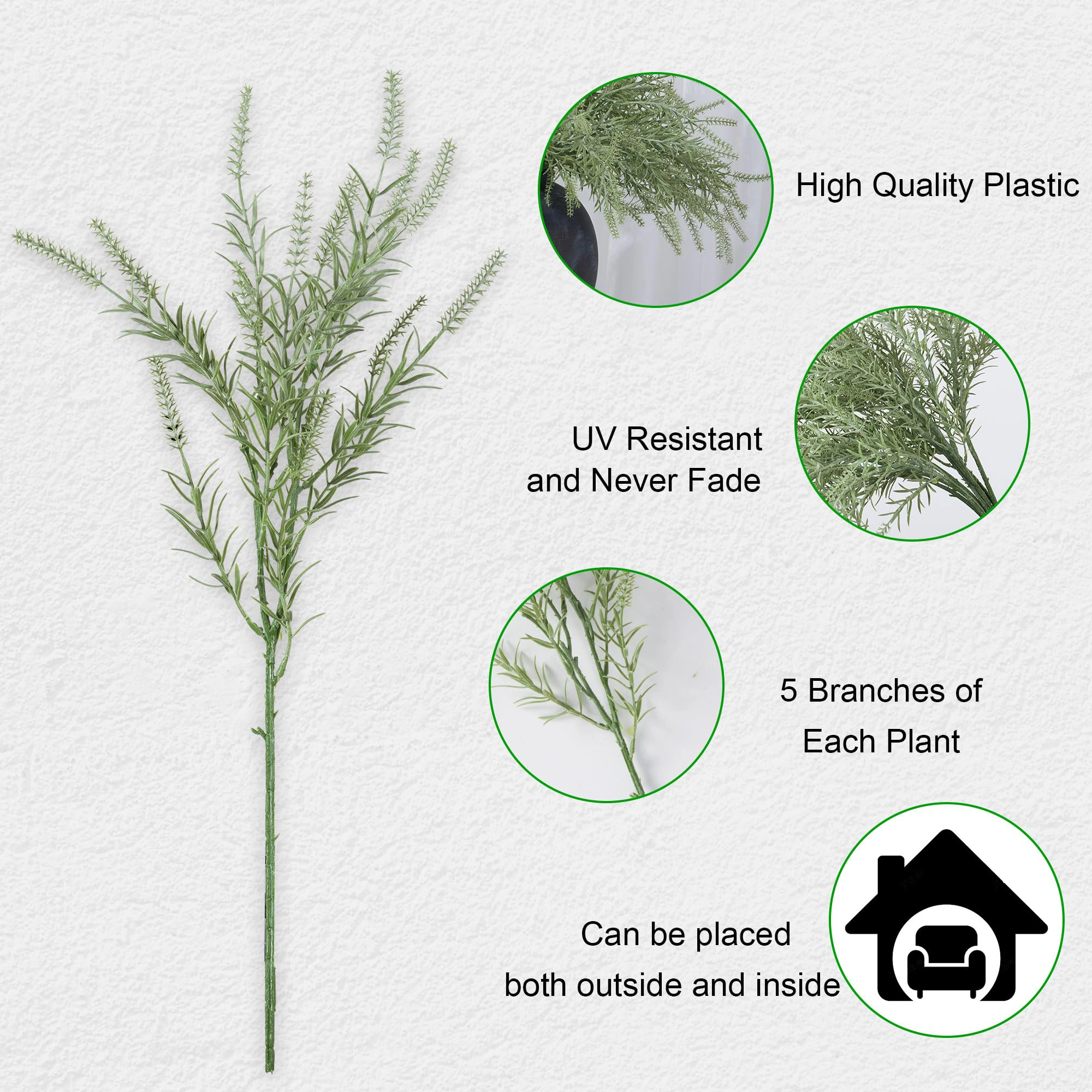 PUPWE Artificial Leaf Spray Stems Greenery Decor