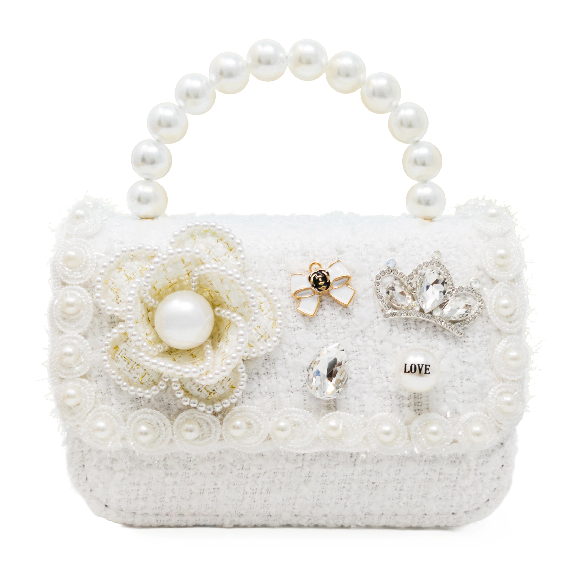 Puttisu Kids Royal Camellia Tweed Handbag