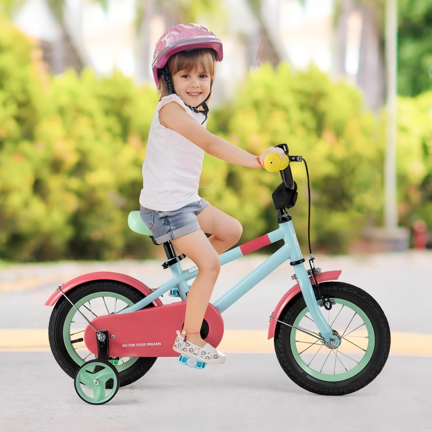 SUGIFT Adjustable Handlebar Kids Bicycle with Saddle 145-lb Seat Capacity Ages 3-4 Years 35.5-in Long Blue 12-In Wheel