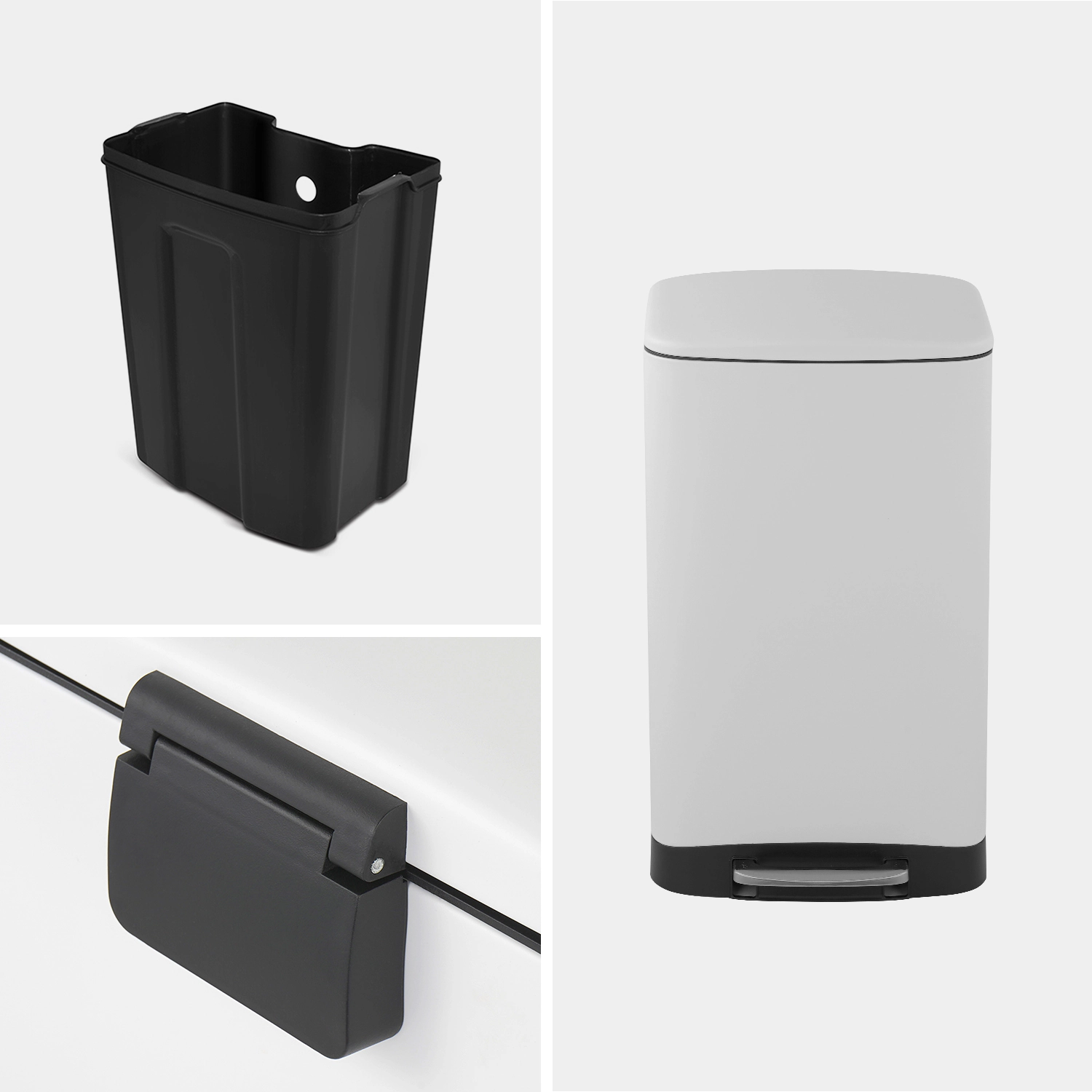 Innovaze 10.6 Gal./40 Liter Stainless Steel Rectangular Step-on Trash Can for Kitchen