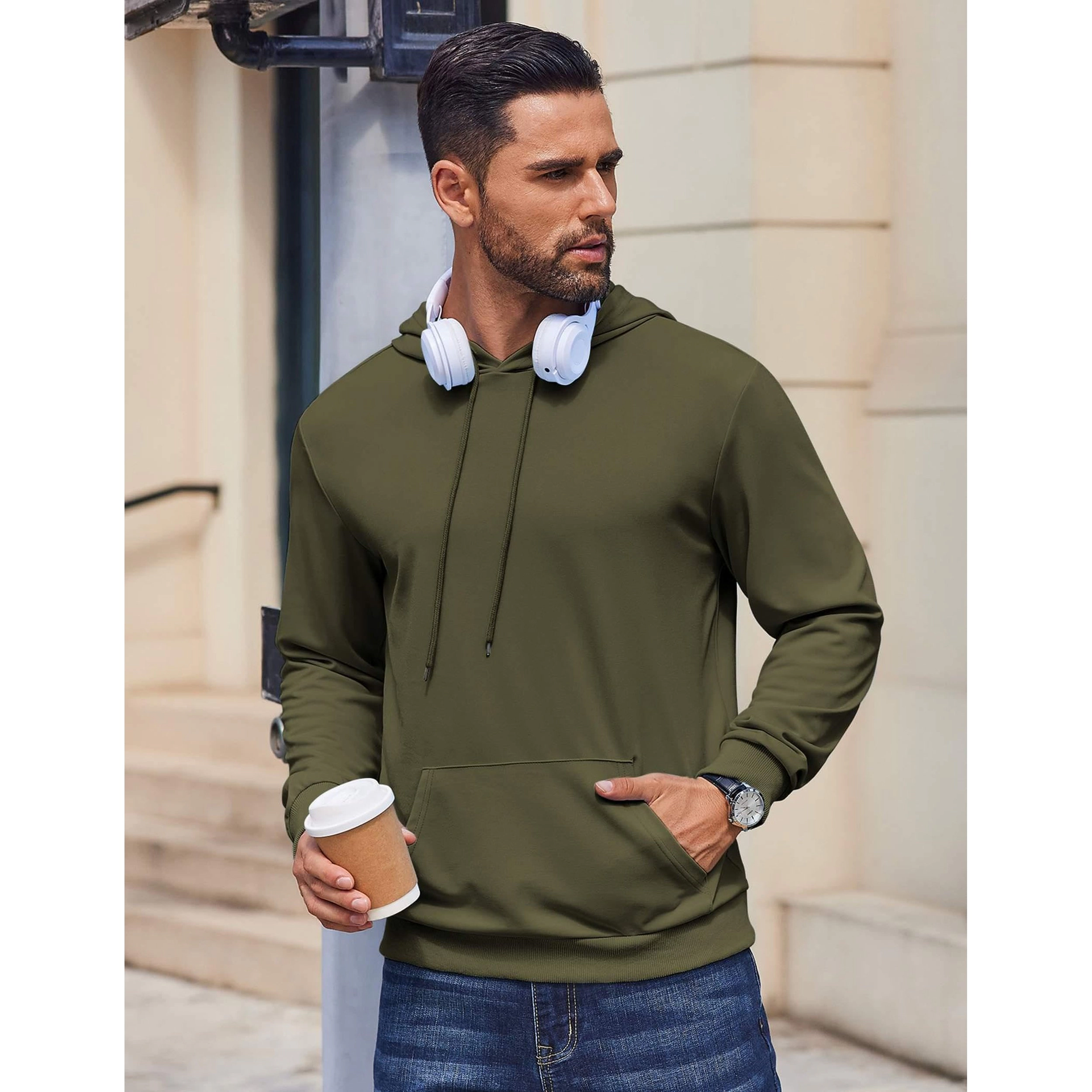 COOFANDY Men's Regular Fit Long Sleeve Pullover Hoodie