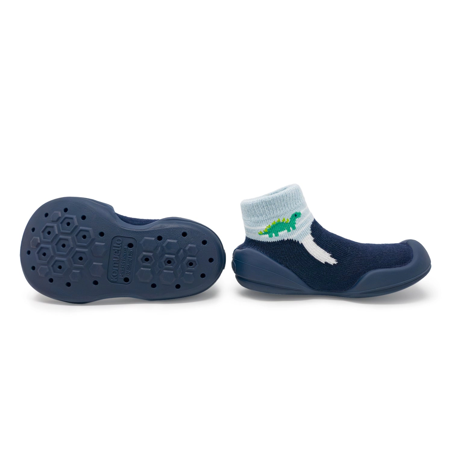 Komuello Baby Boy First Walk Sock Shoes Navy Dash