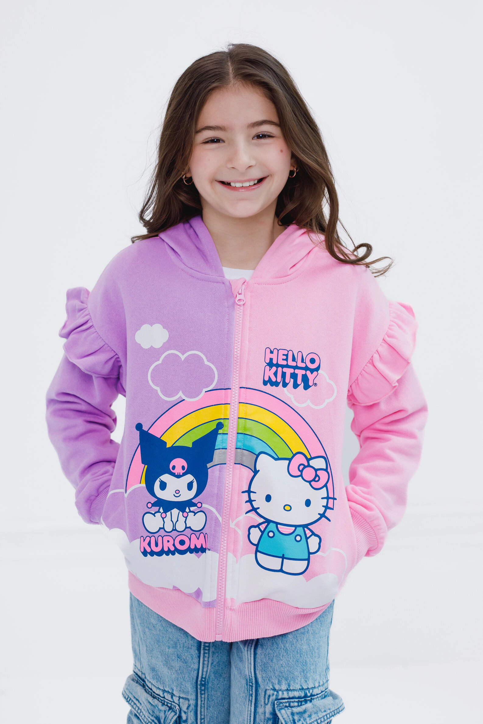 Hello Kitty Girls' Fleece Zip-Up Hoodie