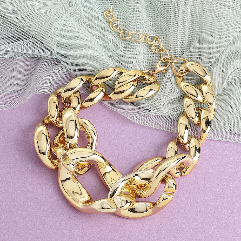 SOHI Women's Gold Link Chain Necklace