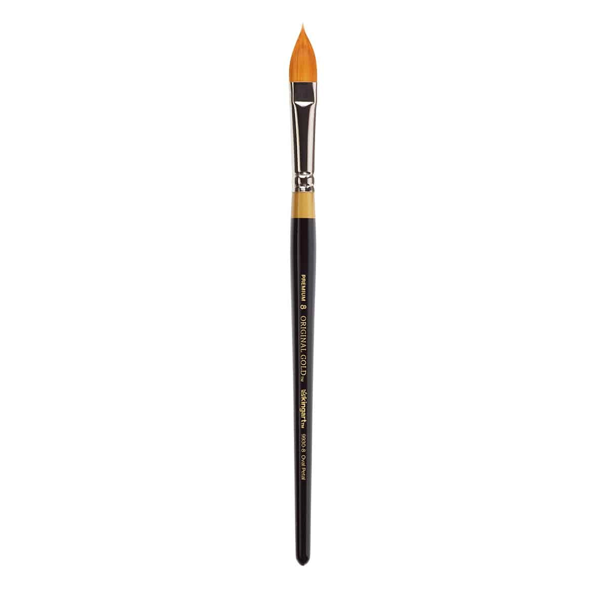 KINGART Original Gold 9930 Flora Oval Golden Taklon Brush - Floral Petal Multimedium