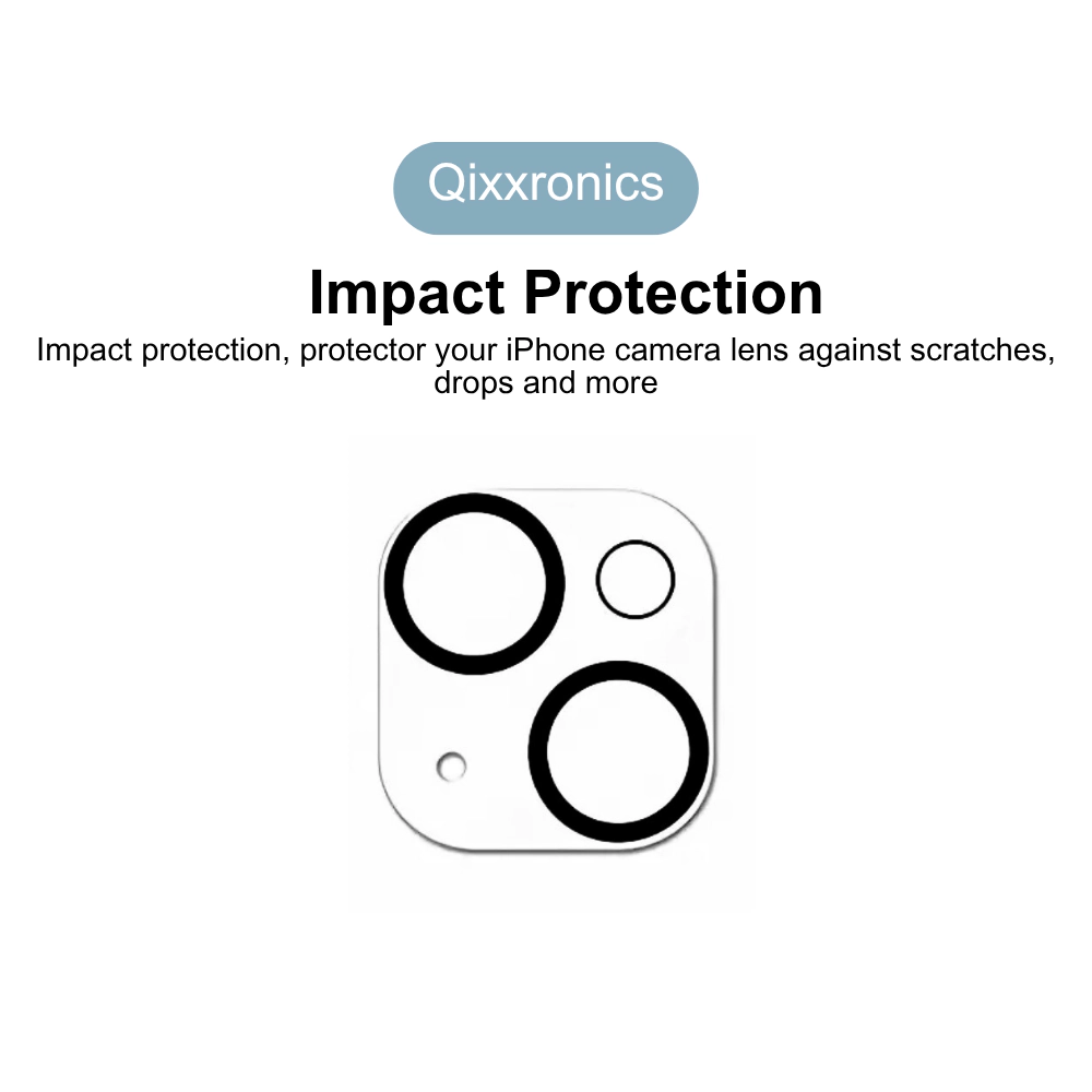 Qixxronics for iPhone 15 Plus Camera Lens Protector Tempered Glass 2-PACK