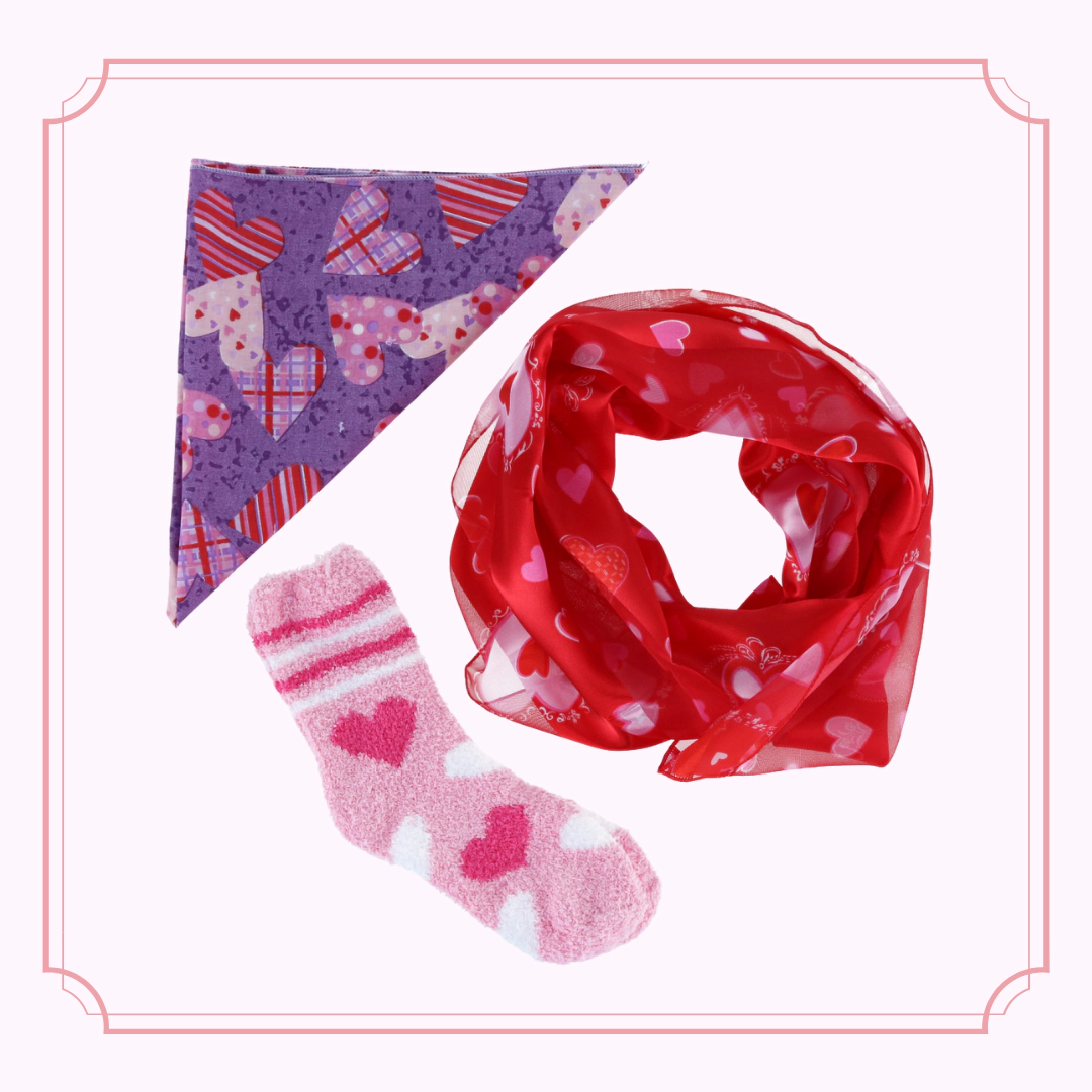 CTM Plaid and Polka Dot Heart Bandana